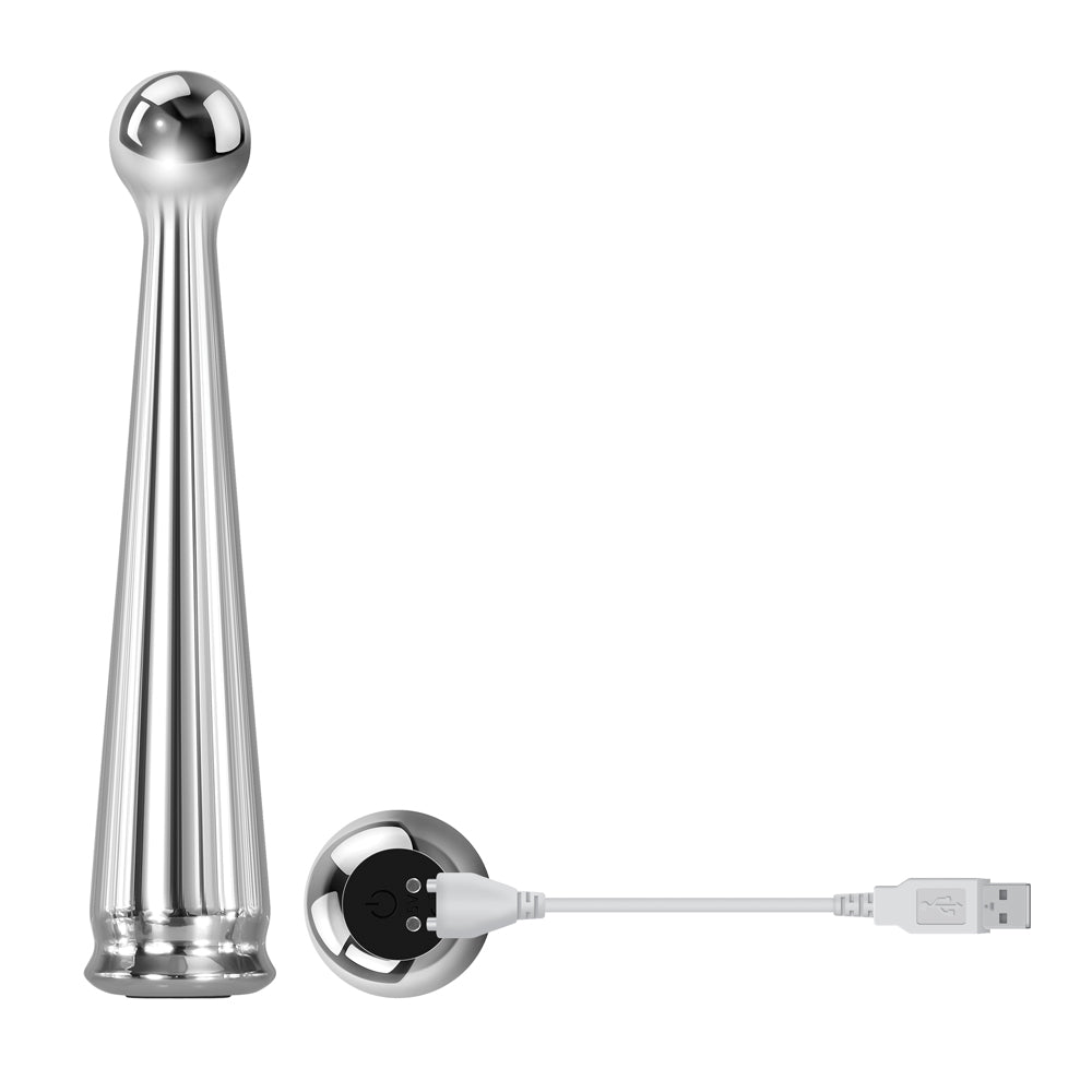 Adam & Eve Tease Me Rechargeable Metal Vibrator - Powerful Personal Massager for Women, Waterproof & Quiet Adult Toy - Perfect for Solo Play & Couples Intimacy