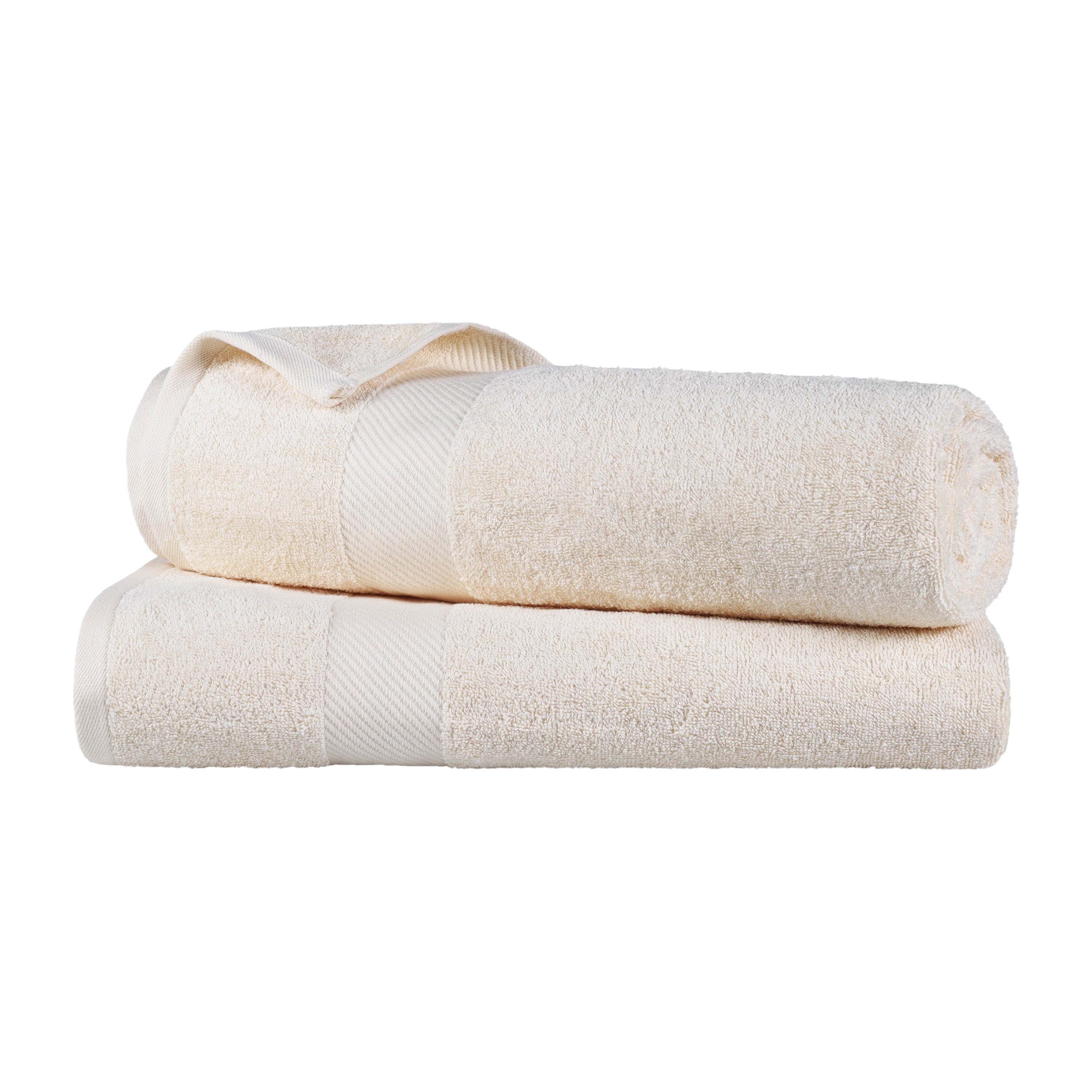 Premium Egyptian Cotton 2-Piece Bath Sheet Set with Luxury Dobby Border - Ultra Soft & Absorbent Towels for Spa, Hotel & Home Bathroom Luxury