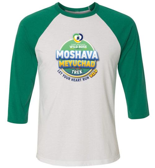 Moshava Wild Rose 3/4 Sleeve Baseball Tee - Two-Sided Graphic T-Shirt for Women - Casual & Athletic Wear for Hiking, Travel & Outdoor Adventures