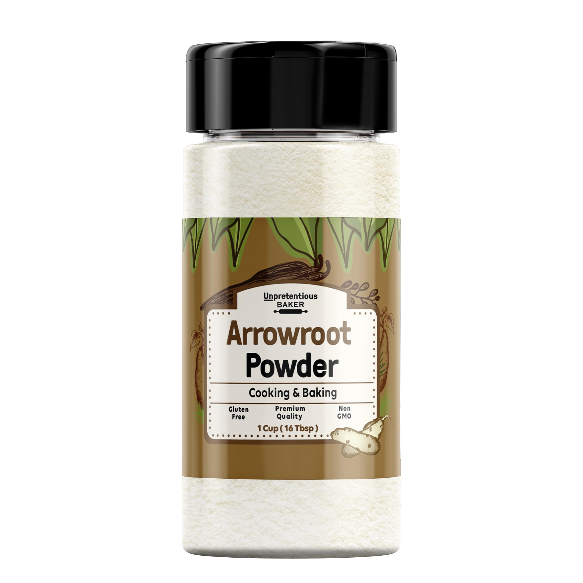 Organic Arrowroot Powder 1 Cup - Non-GMO, Gluten-Free, Paleo & Vegan Friendly - Perfect for Baking, Thickening Soups & Natural Skincare