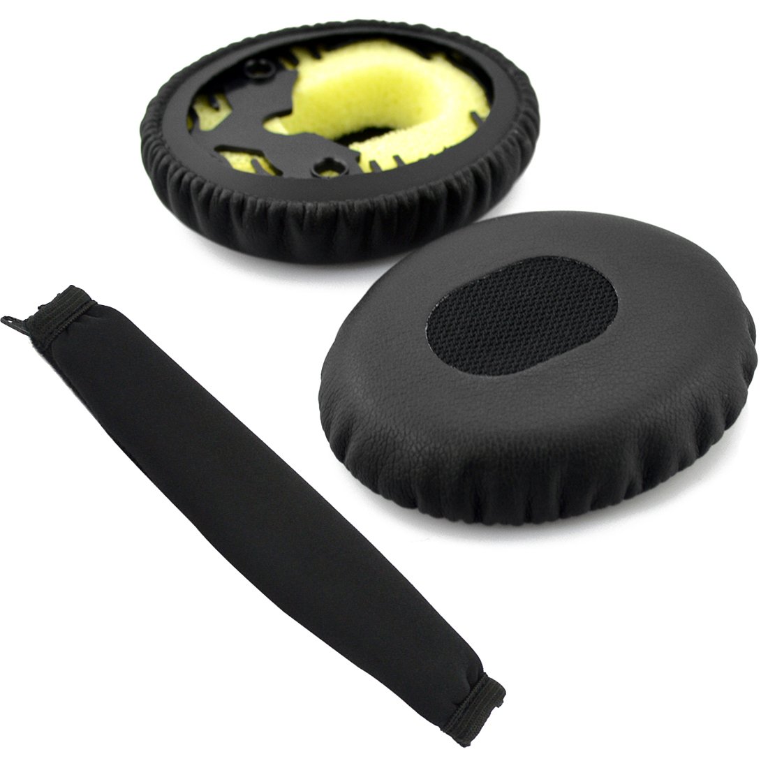 Geekria QuickFit Replacement Earpads for Bose QC3 & QuietComfort 3 Headphones - Premium Black Memory Foam Ear Cushions & Headband Cover - Noise Isolation for Travel, Office & Gaming Use
