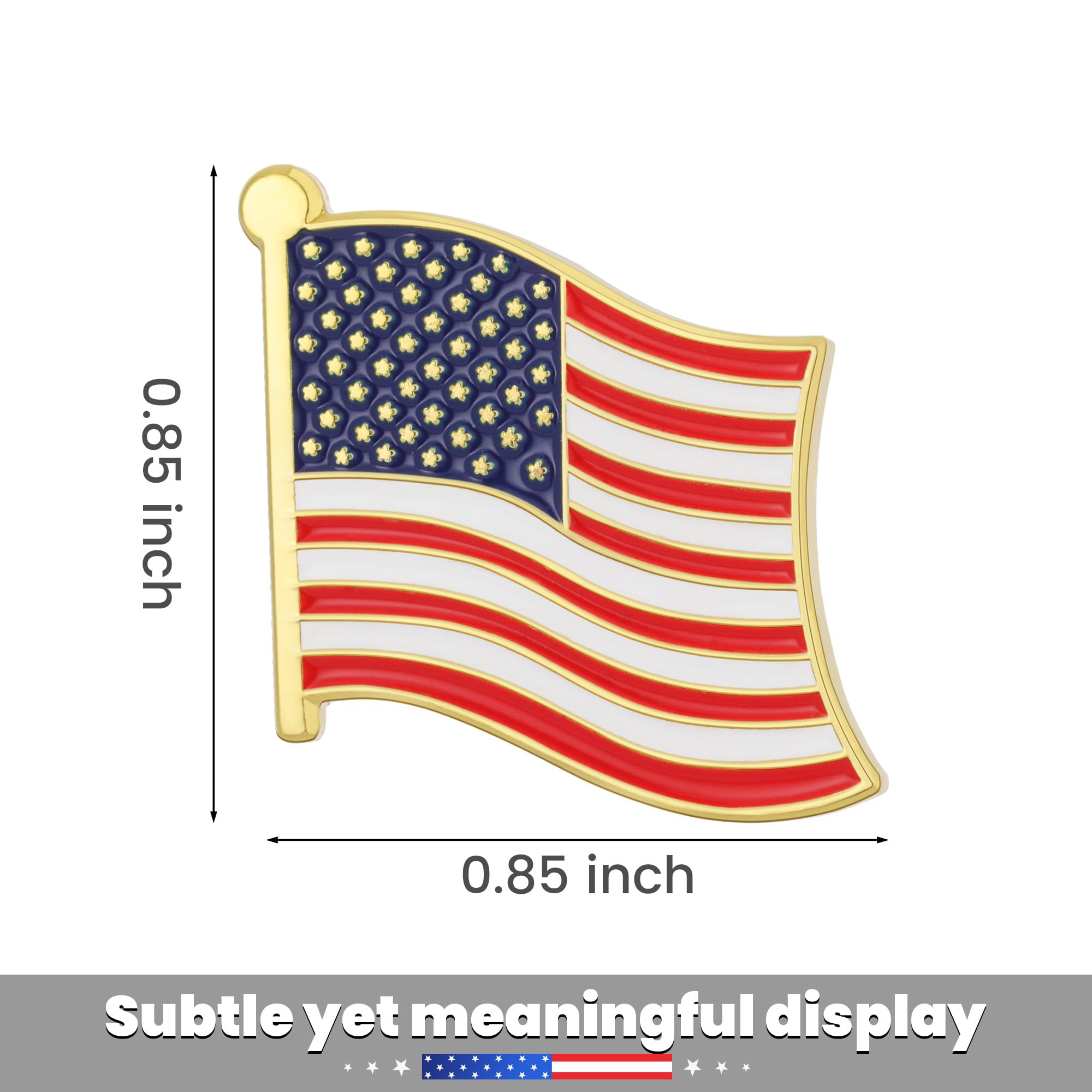 TONOS Exquisite American Flag Lapel Pin - Patriotic Stars and Stripes USA Flag Brooch for Men & Women - Perfect for Suits, Jackets, Hats & Gifts on Independence Day, Memorial Day & Veterans Day