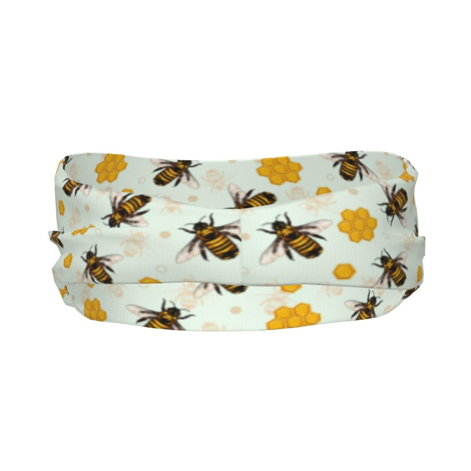 Breathable Honeybee Headband for Men & Women - Moisture Wicking Sports Sweatband for Running, Yoga, Fitness & Workout - Perfect for Exercise, Gym & Outdoor Activities