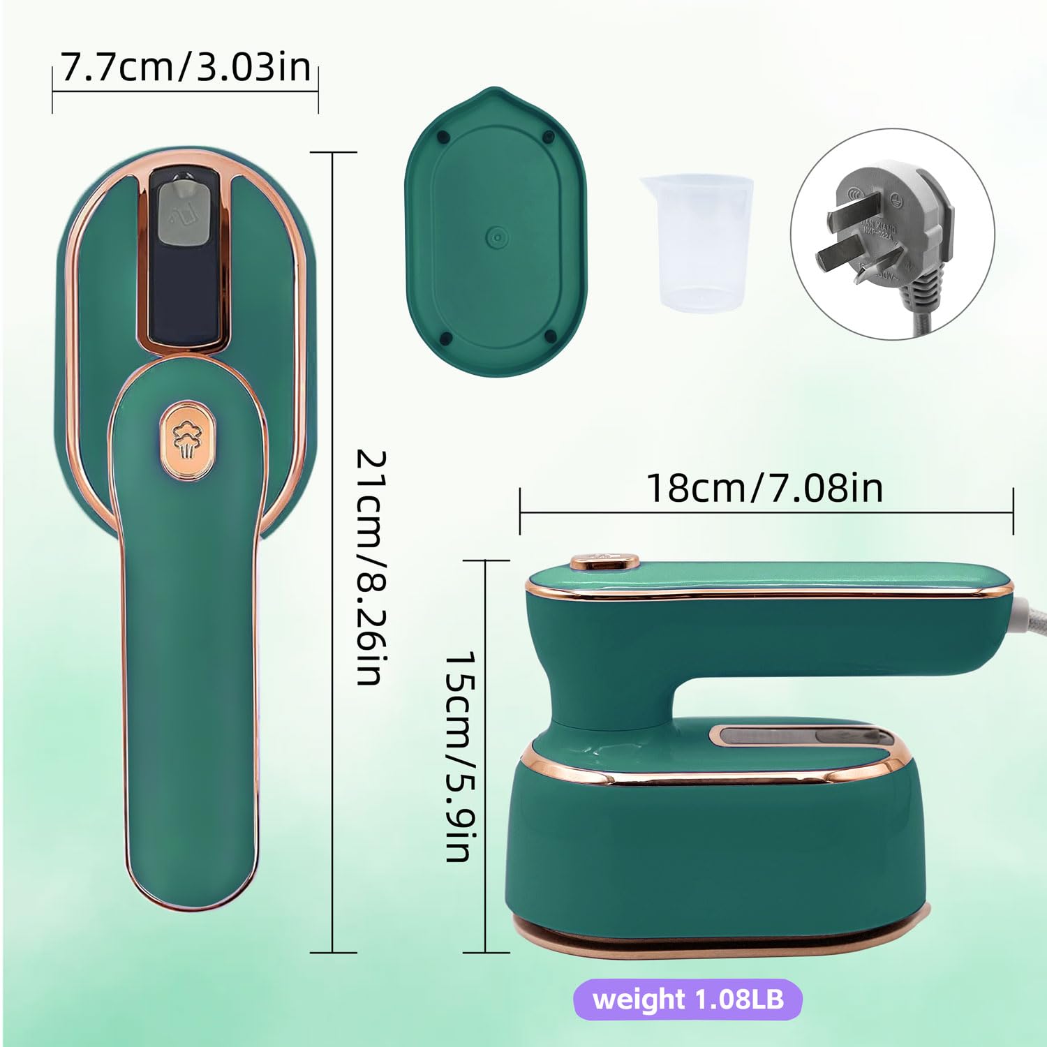1000W Portable Travel Steamer for Clothes - 2-in-1 Handheld Garment Steamer | Compact & Powerful for Travel, College Dorm & Home Use | Quickly Remove Wrinkles from Shirts, Dresses & Suits