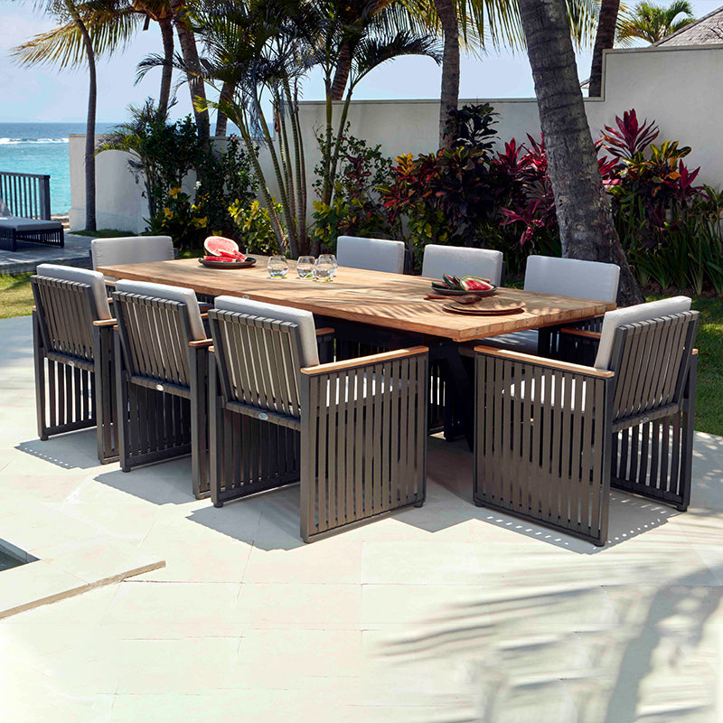 Premium Teak Wood Dining Table and Chairs Set - Outdoor/Indoor Patio Furniture for Garden, Backyard, and Restaurant Use