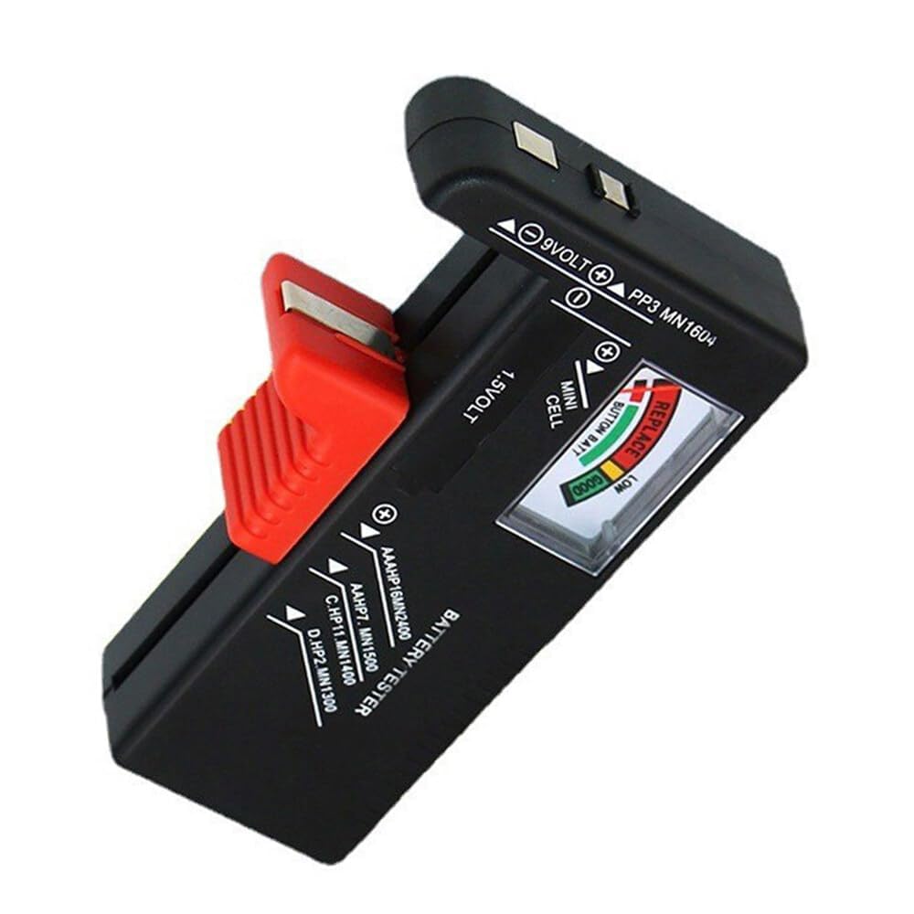 BT-168 Black Battery Capacity Checker - Digital Volt Tester for 1.5V AA/AAA/9V Household Batteries | Essential Tool for Home, Office & Emergency Kits (Battery Tester, Power Accessory)