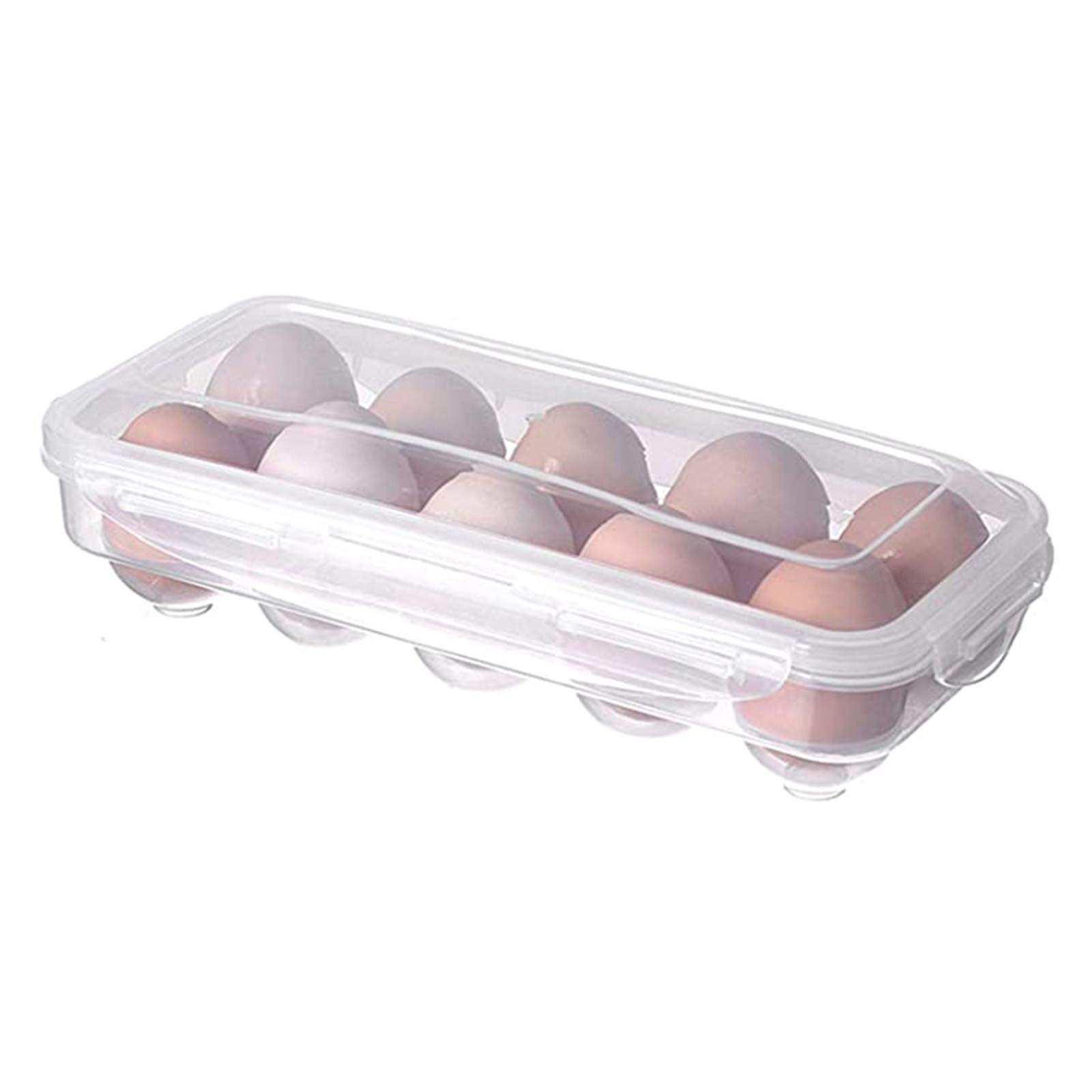 Clear Plastic Egg Storage Container - 12 Slots Drawer Type Refrigerator Organizer | Kitchen & Travel Egg Tray for Freshness | Perfect for Home, Camping & Picnic Use