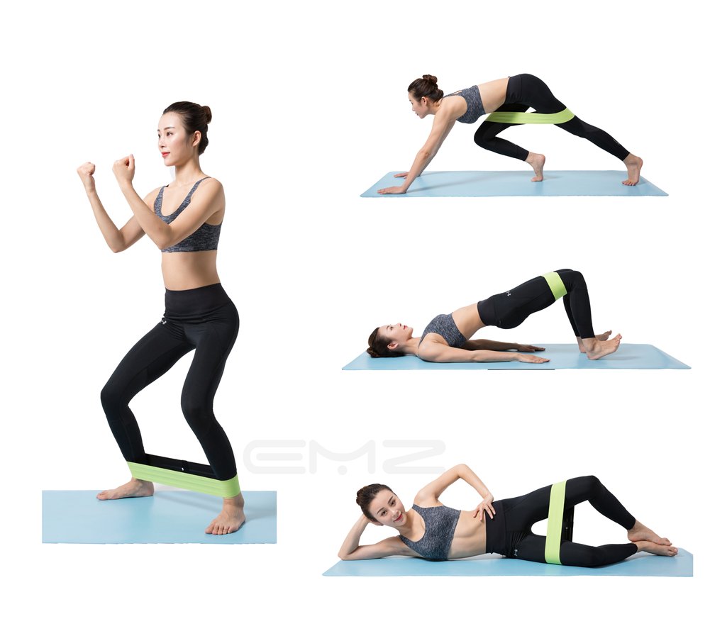 Non-Slip Resistance Sling Hip Band for Glutes & Booty Workout - Leg & Thigh Training Exercise Loops - Squats, Warmups & Stretching Bands - Powerlifting & Mobility Activation - Perfect for Home Gym, Yoga & Fitness Training