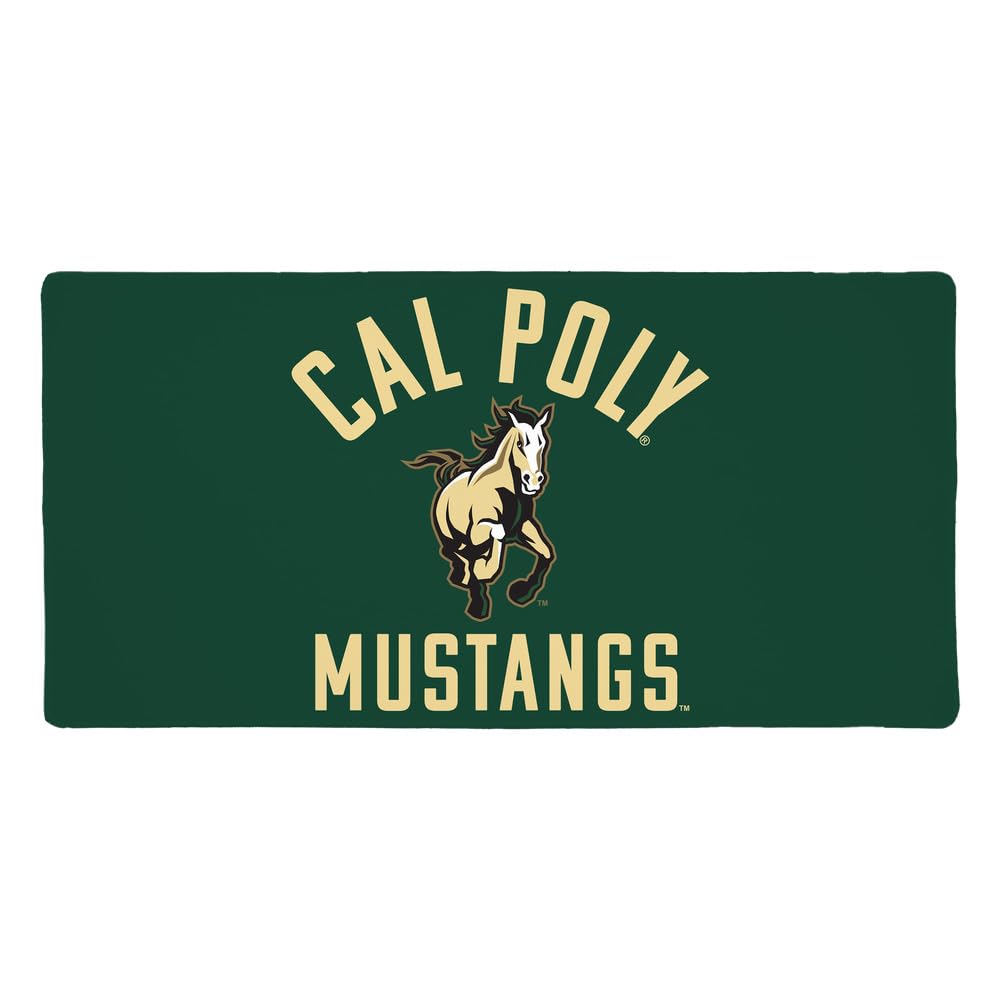 Cal Poly Mustangs Logo Large Gaming Mouse Pad - Non-Slip Desk Mat with Stitched Edges for PC & Laptop - 31.5 x 15.7 Inches - Perfect for Gamers, Home Office & Workstation Setup