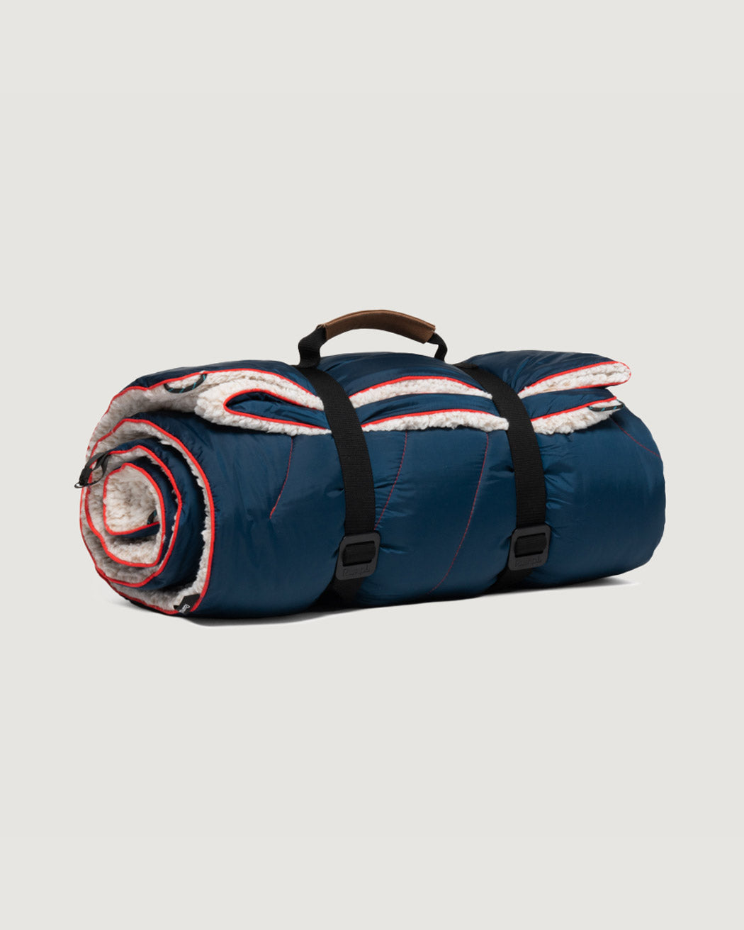 Rumpl Sherpa Puffy Blanket - Ultra Soft & Warm Reversible Travel Blanket for Camping, Hiking & Home Use - Deepwater Blue