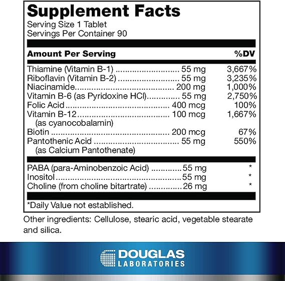 Douglas Labs Stress B Plus™ - High Potency B Vitamin Complex for Stress Relief & Energy Support - Ideal for Busy Professionals & Students