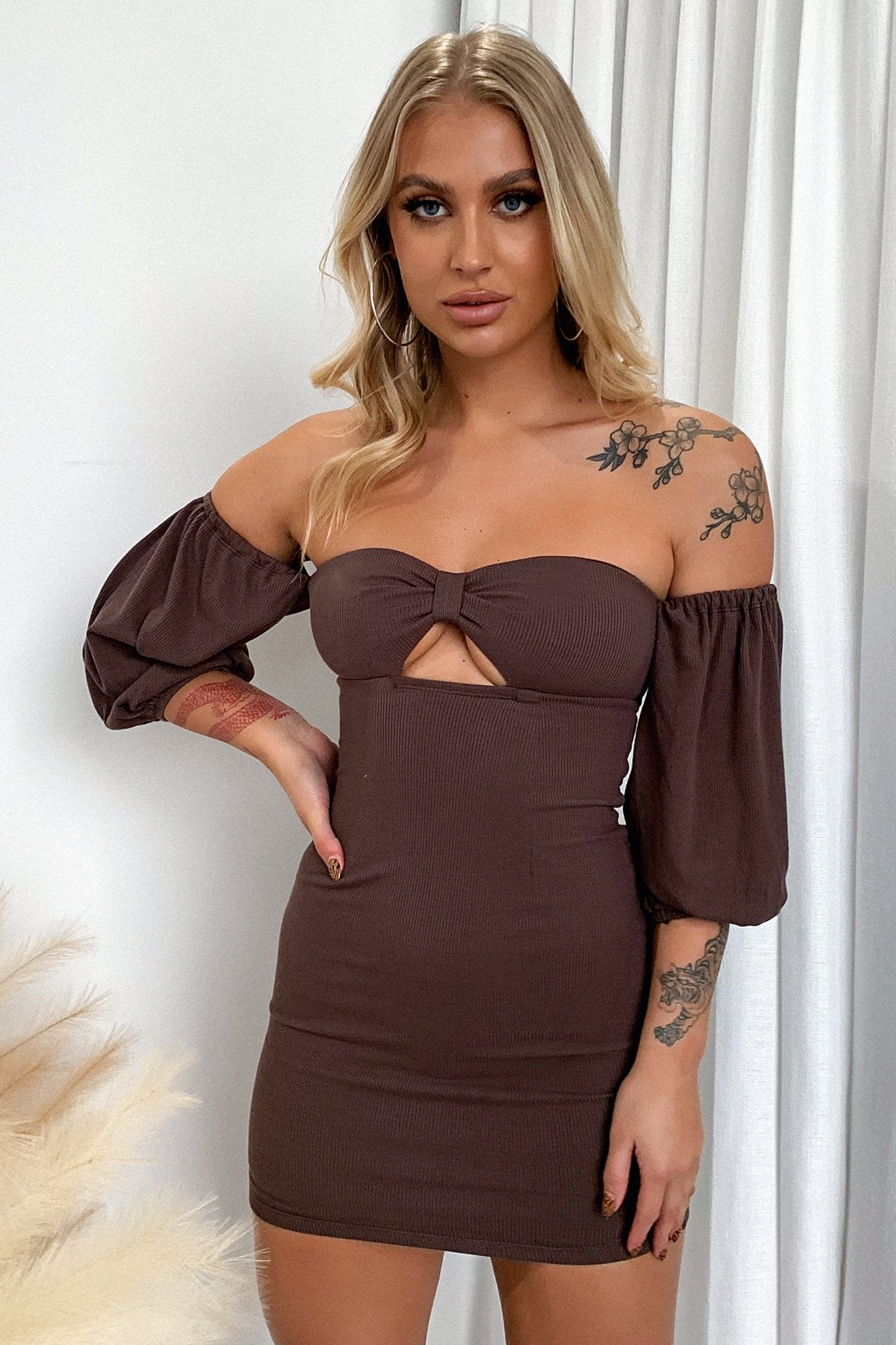 Abby Dress for Women - Elegant Brown Midi Dress with Flowy Skirt | Perfect for Casual Outings, Date Nights & Office Wear