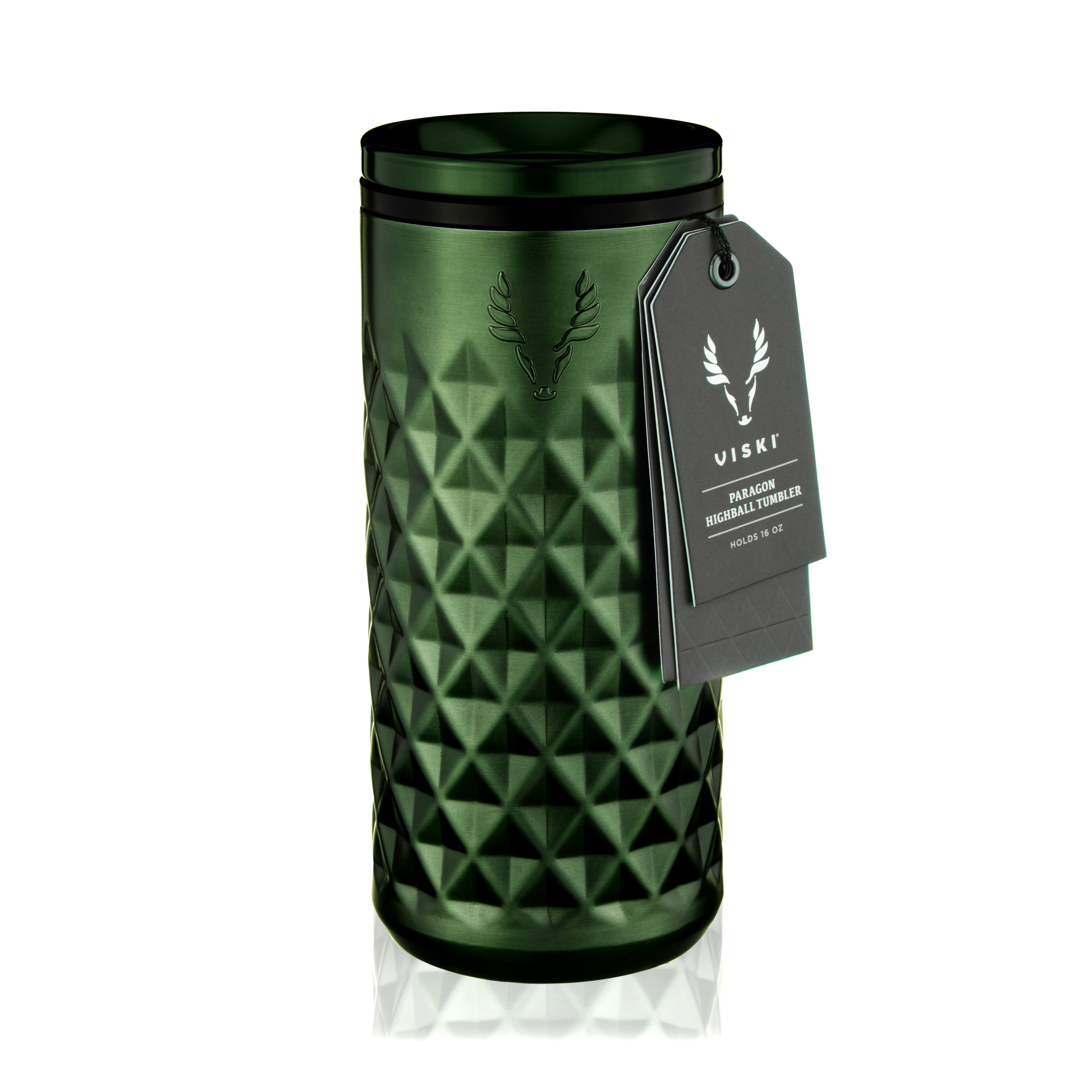 Premium Stainless Steel Highball Tumbler - 20oz Insulated Satin Green Cup for Iced Coffee, Cocktails & Outdoor Adventures | BPA-Free, Sweat-Proof, Durable Drinkware for Home, Office & Travel