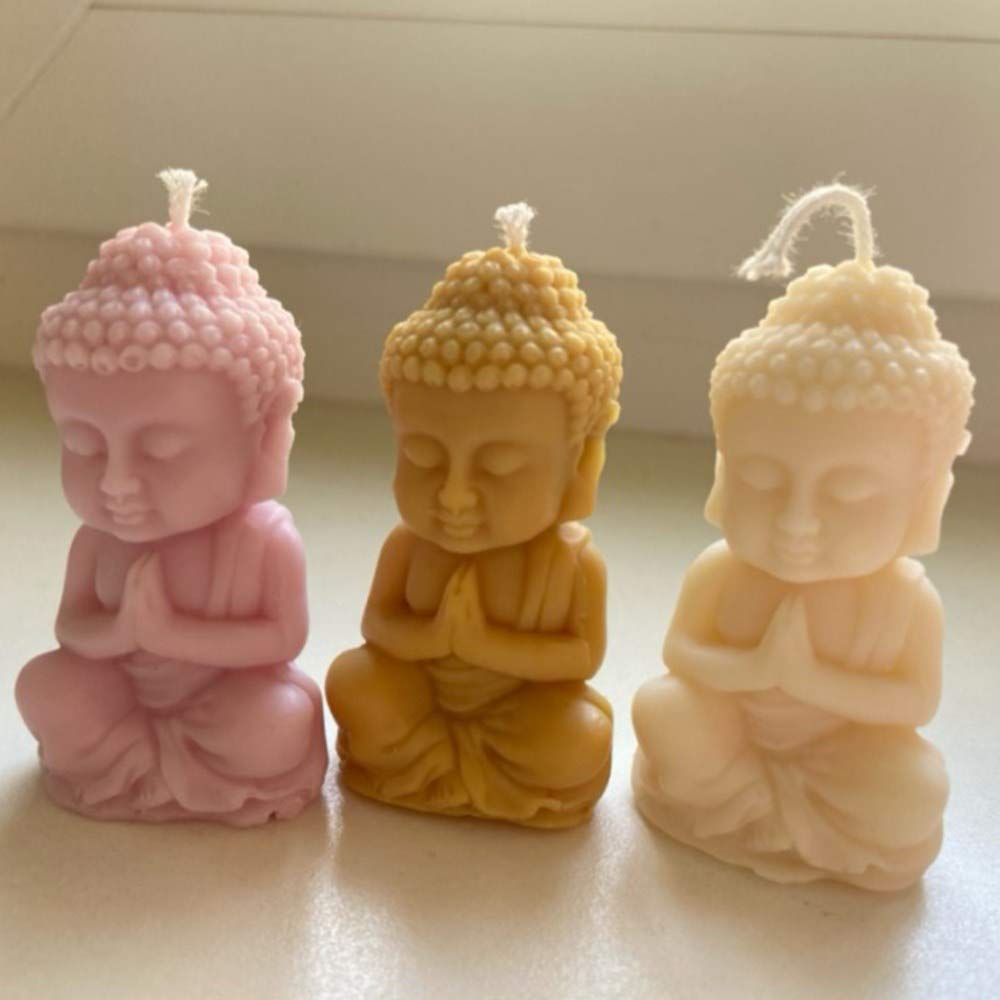 3D Bronze Buddha Silicone Mold for Candles, Soap, Polymer Clay, Cold Porcelain & Resin Crafts - Perfect for DIY Home Decor, Meditation Spaces & Gift Making