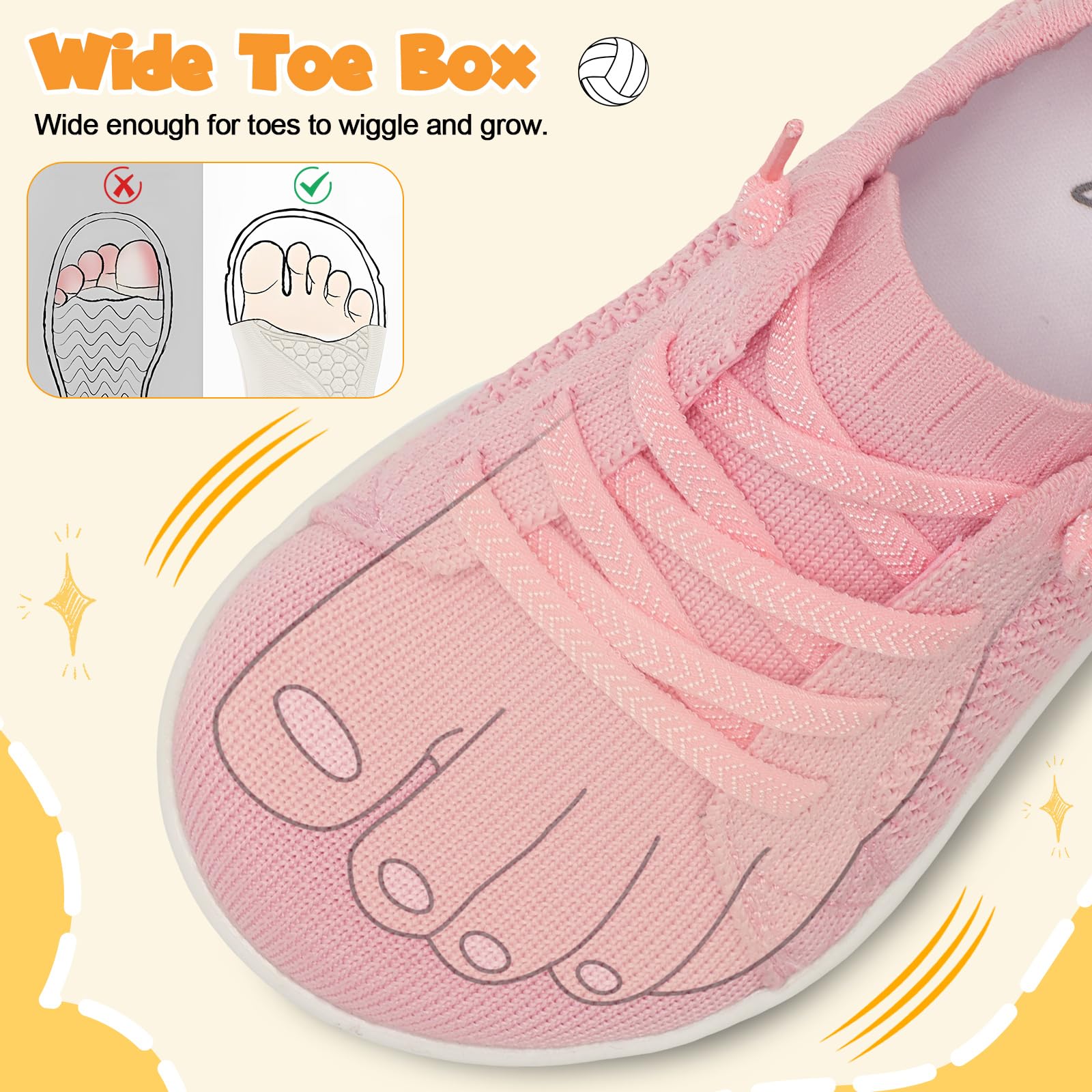 **LeIsfIt Barefoot Toddler Shoes for Girls & Boys - Wide Fit Minimalist Sneakers with Zero Drop Sole - Slip-On Tennis Shoes for Kids - Perfect for Playground, Running & Outdoor Activities**