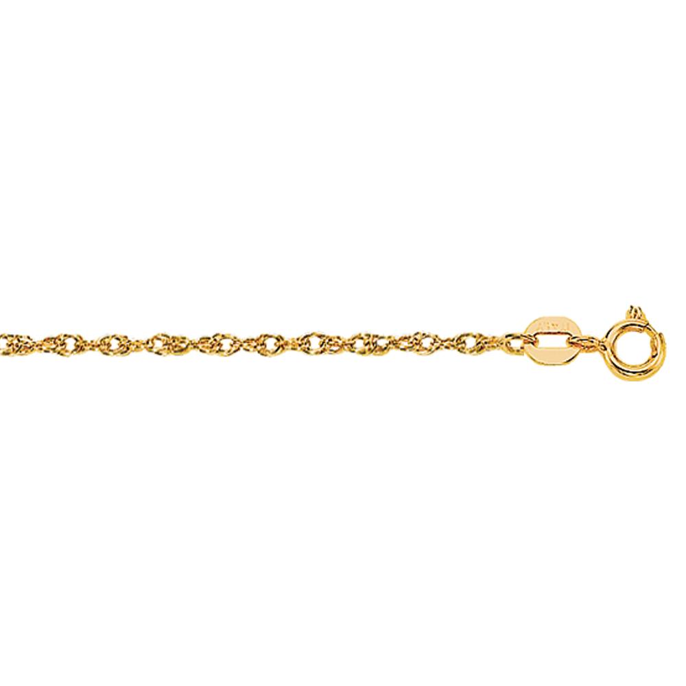 14K Gold 1.1mm Machine Rope Chain Necklace - 18-30 Inch Adjustable Length (Carded) | Durable Everyday Jewelry for Women & Men | Perfect for Gifts, Layering & Special Occasions