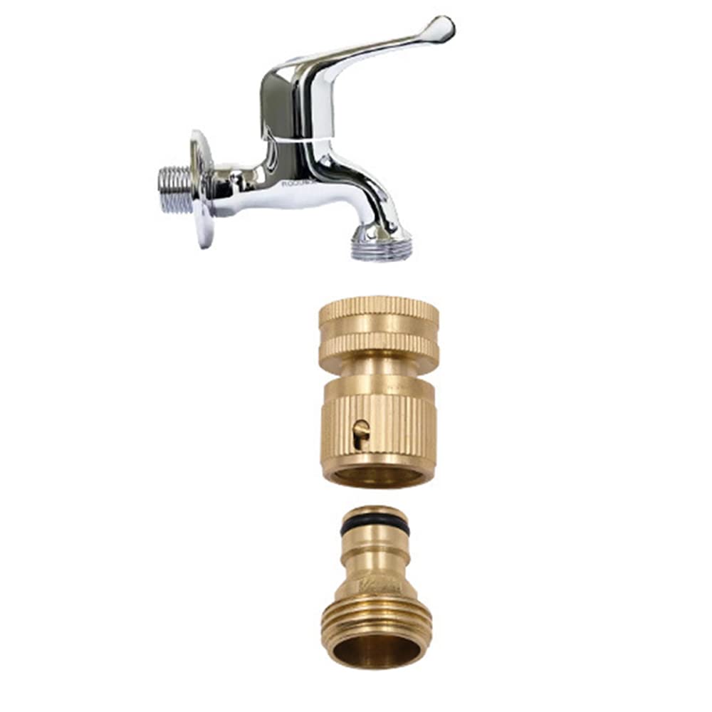 3/4 Inch Brass Quick Connect Hose Fittings - Male & Female Garden Water Pipe Connectors (6-Piece Set) for Irrigation, Sprinkler Systems & Outdoor Watering