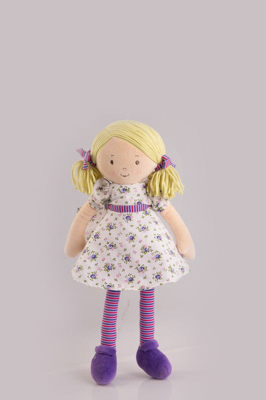 Bonnika Peggy Dames Rag Doll with Blonde Hair - Vintage Style Soft Cloth Doll for Kids - Perfect for Nursery Decor, Birthday Gifts & Collectible Display
