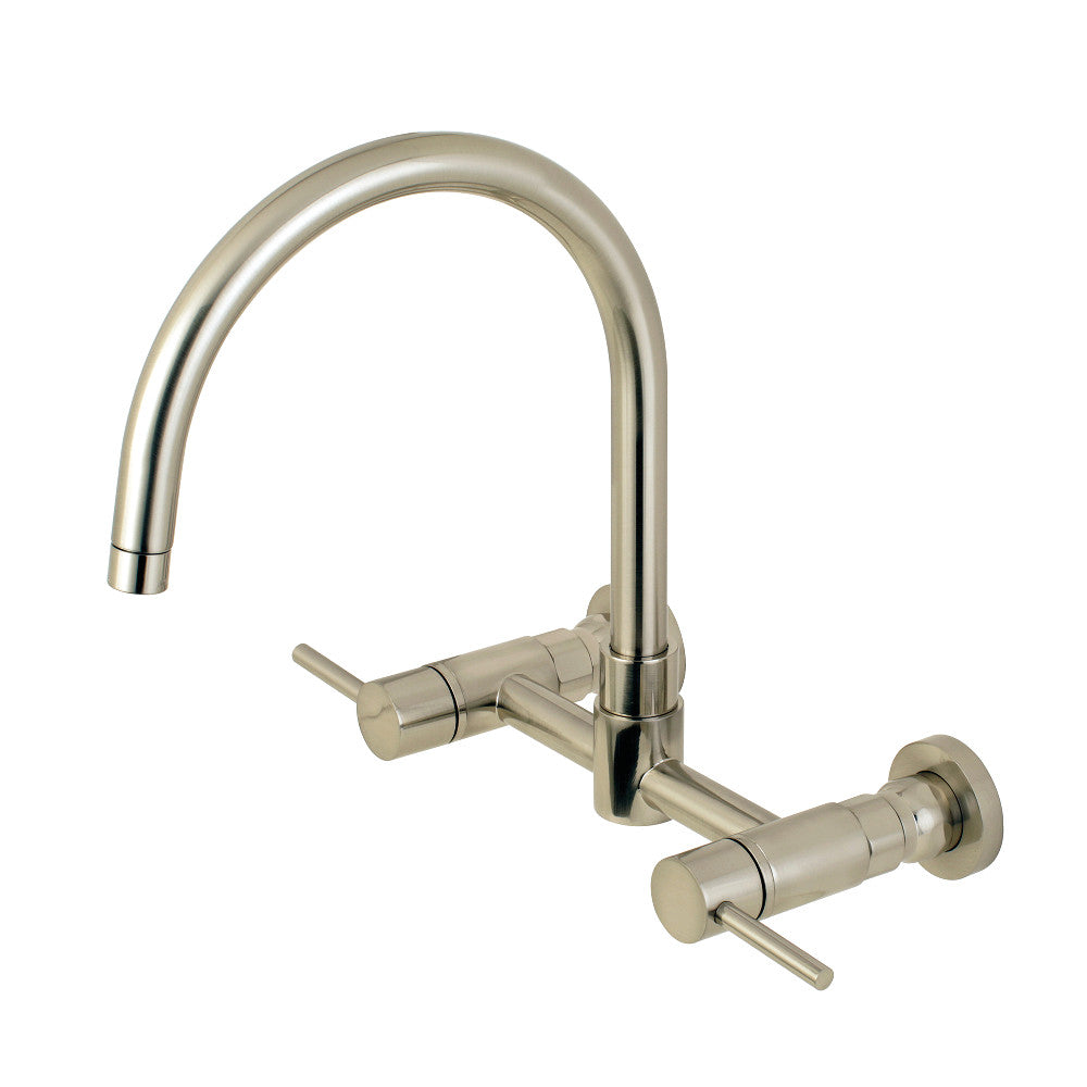 Kingston Brass Concord 8 Inch Centerset Wall Mount Kitchen Faucet - Modern Matte Black Pull-Down Sprayer for Farmhouse & Commercial Kitchens | Perfect for Small Sinks, Bars, and Laundry Rooms