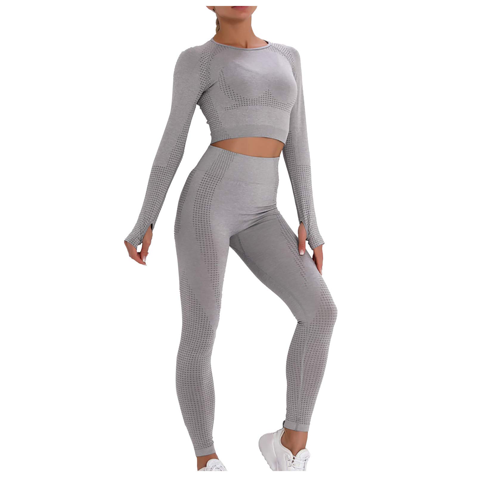 Women's 2-Piece Workout Set - High Waisted Yoga Leggings & Sports Bra Gym Outfit | Breathable Athletic Yoga Suit for Women | Perfect for Yoga, Gym, Running & Fitness Training