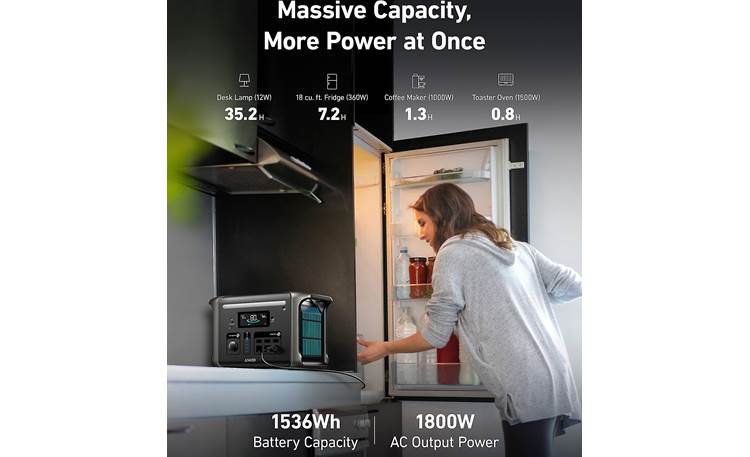 Anker SOLIX F1500 1536Wh Portable Power Station - 1800W Output | Solar Generator for Camping, RV, Emergency Backup & Off-Grid Power