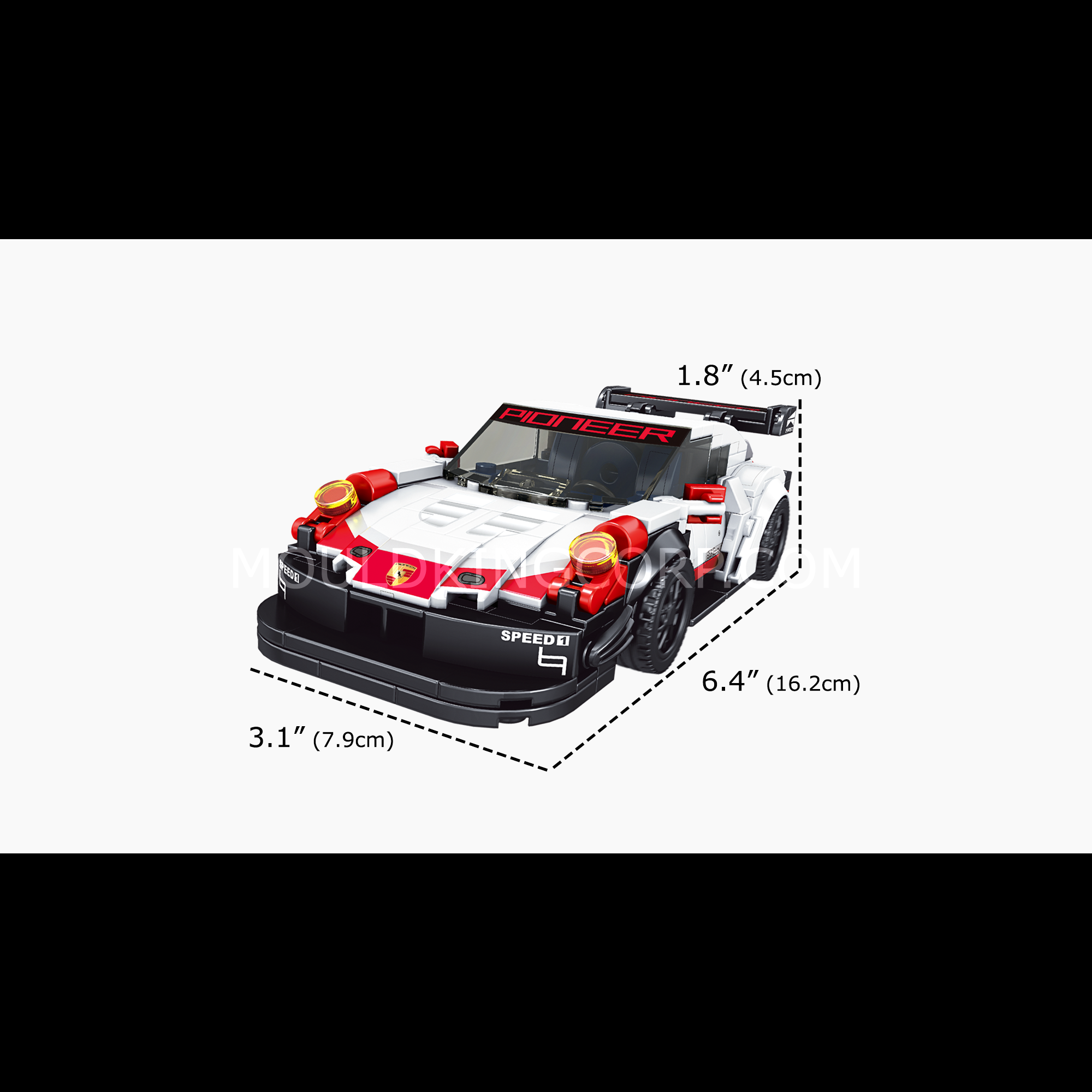 Mould King 27010 Porsche 911 Sports Car Building Blocks Set - 349 PCS Model Kit for Adults & Teens | DIY Collectible Toy for Home Display, Gift for Car Enthusiasts
