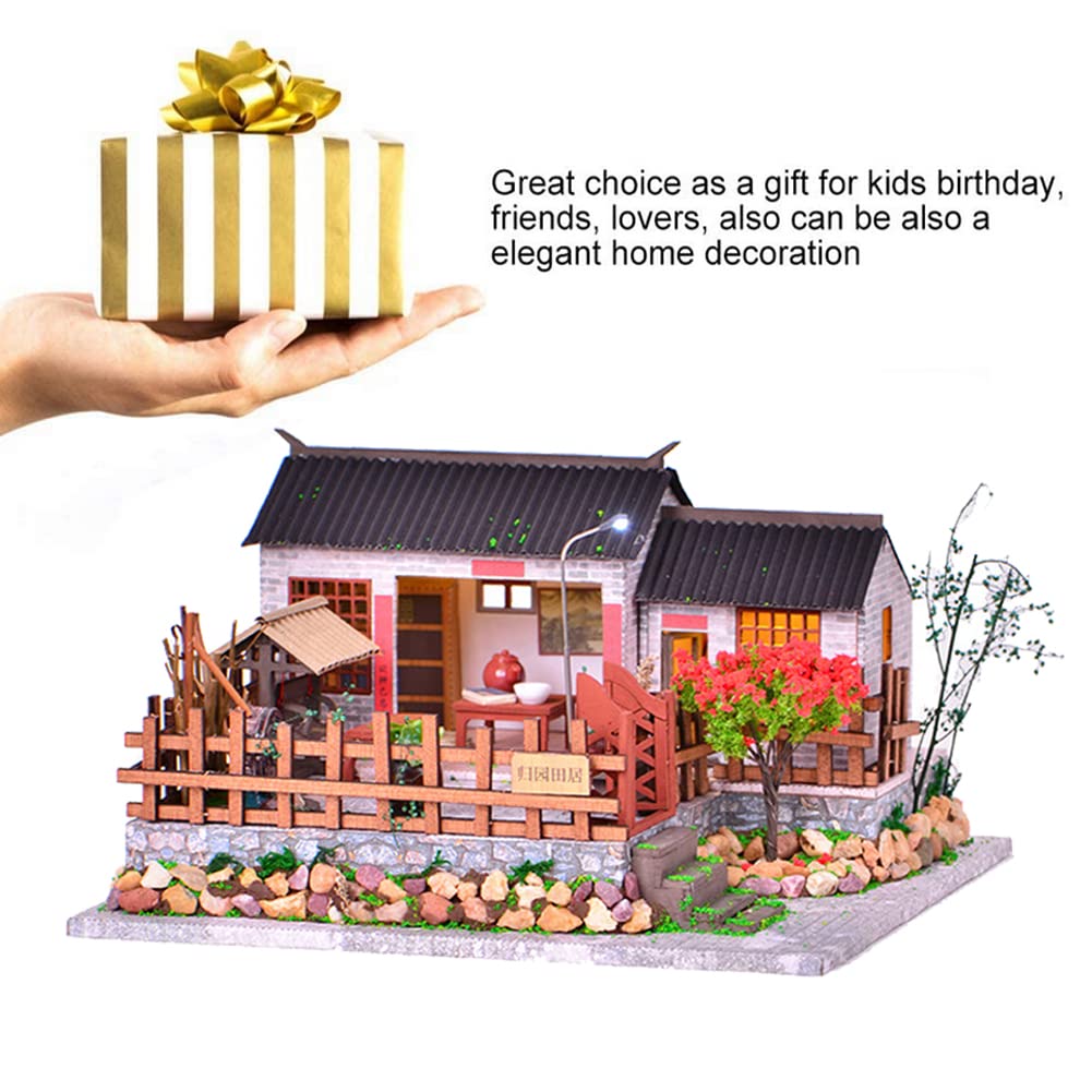 DIY Miniature Dollhouse Kit - Chinese Country Garden Building Model, Handmade Educational Craft Toy for Adults & Teens | Perfect for Home Decor, Gifts & Relaxation
