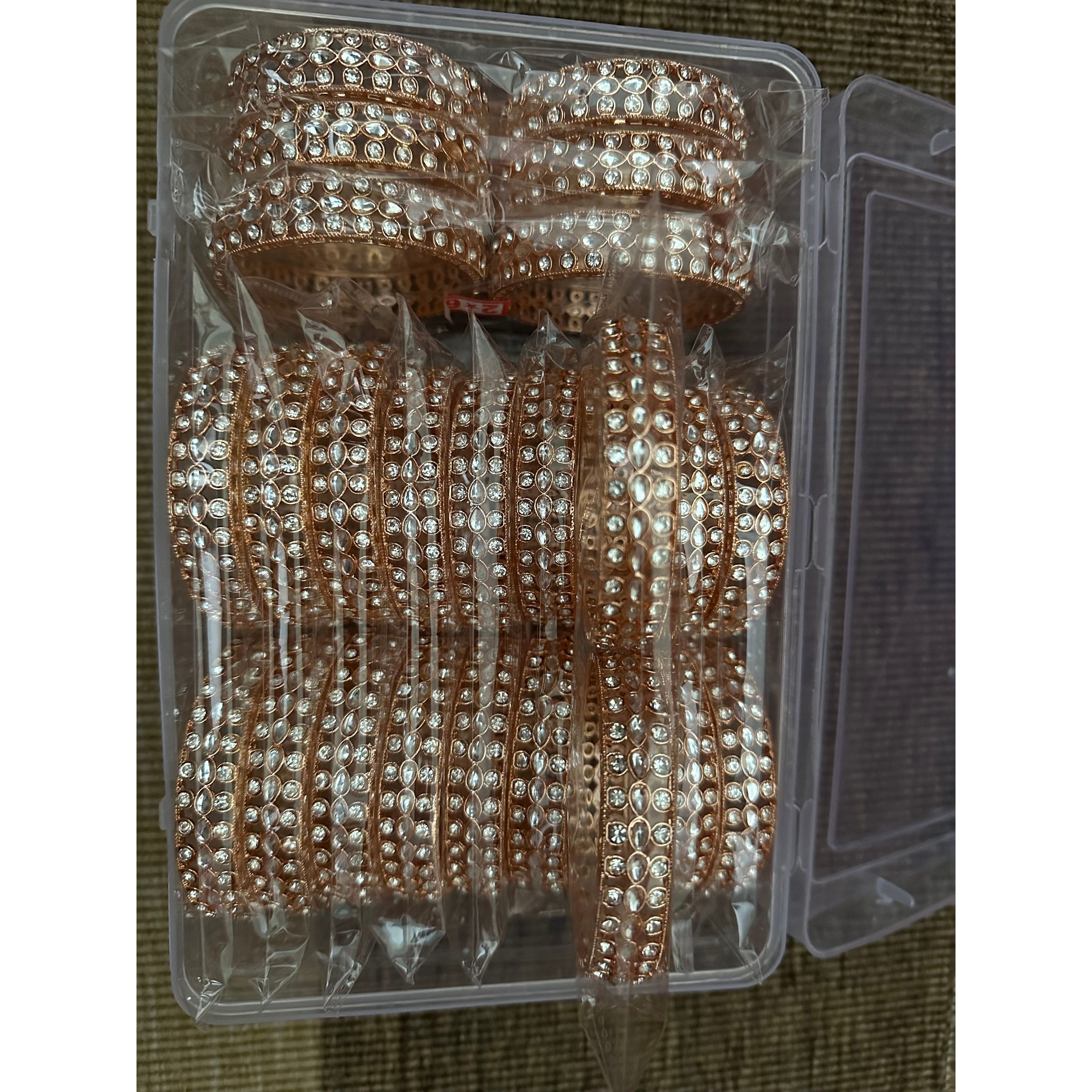 Exquisite Kundan Bangles Set of 2 - Traditional Indian Gold Plated Bracelets for Women - Perfect for Weddings, Festivals & Ethnic Fashion