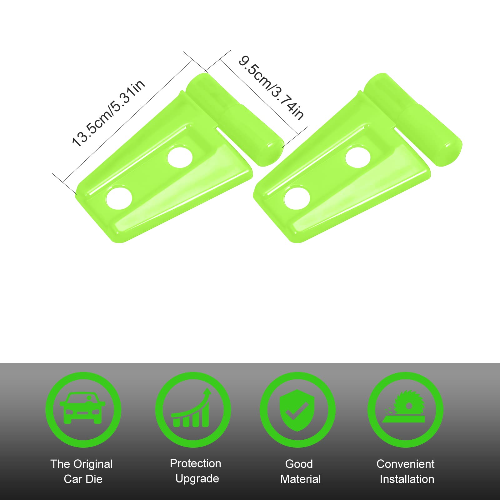 2PCS Hood Hinge Cover Trim Accessories for Jeep Wrangler JK JKU Sport Rubicon Sahara & Unlimited 2007-2018 - Durable Green Exterior Protection - Perfect for Off-Roading, Car Shows & Daily Driving