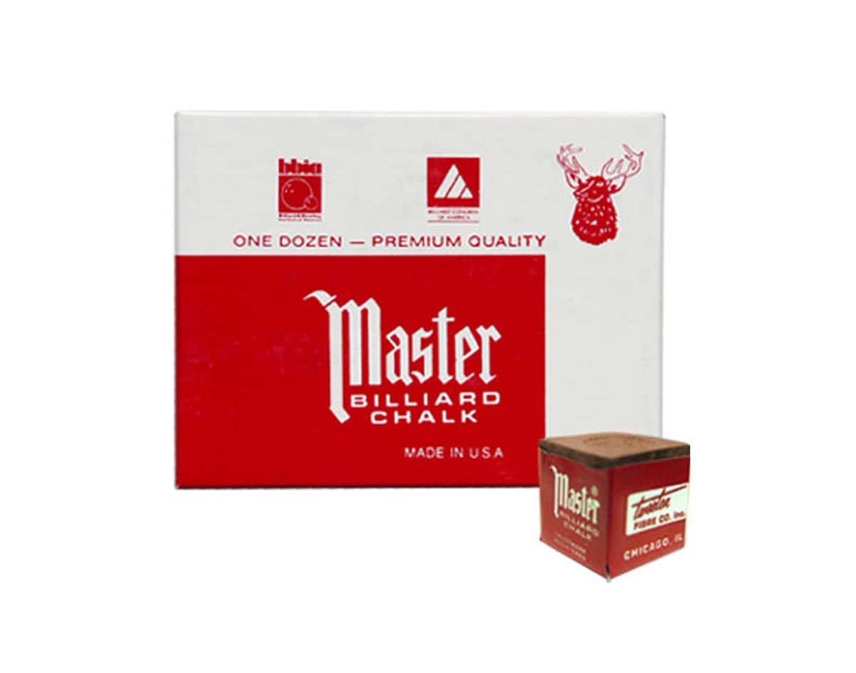 Premium Masters Brown Billiard Cue Chalk - 12 Pack (2 Dozen) for Pool, Snooker & Carom Billiards - Enhances Grip & Reduces Miscues During Game Play