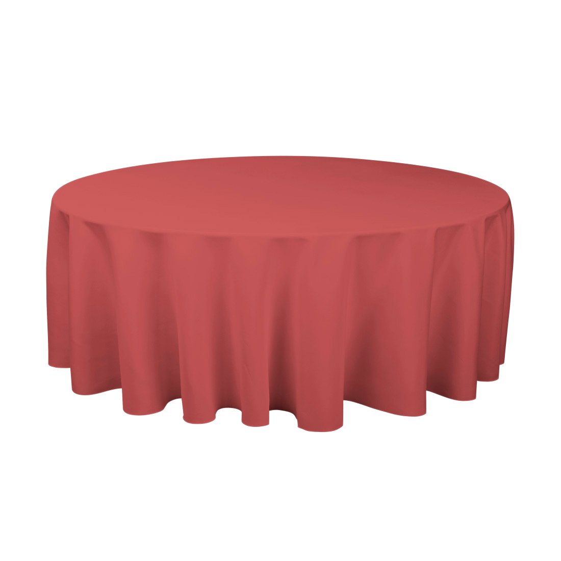132-Inch Round Linen Tablecloth - Dusty Rose Polyester Table Cover for Dining, Weddings & Events - Washable & Wrinkle-Resistant