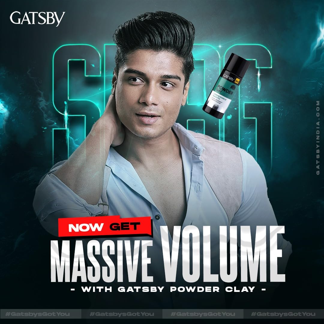 Gatsby Japan Hair Volumizing Powder Clay - 20g | Strong Hold Matte Finish Hair Wax for Men | Ultra Lightweight & Volumizing Styling | Quick & Easy Hair Styling Product | Perfect for Daily Use, Work, Parties & Special Occasions