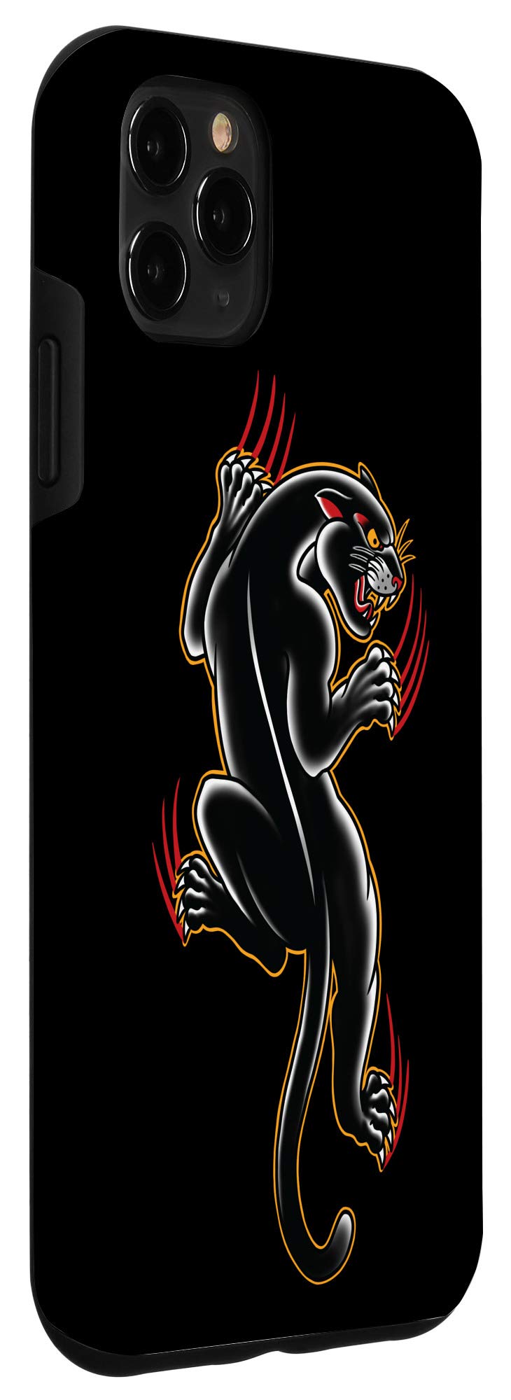 iPhone 11 Pro Max Case with Traditional Panther Tattoo Art - Vintage Old School Tattoo Design Protective Cover for Everyday Use & Style Statement