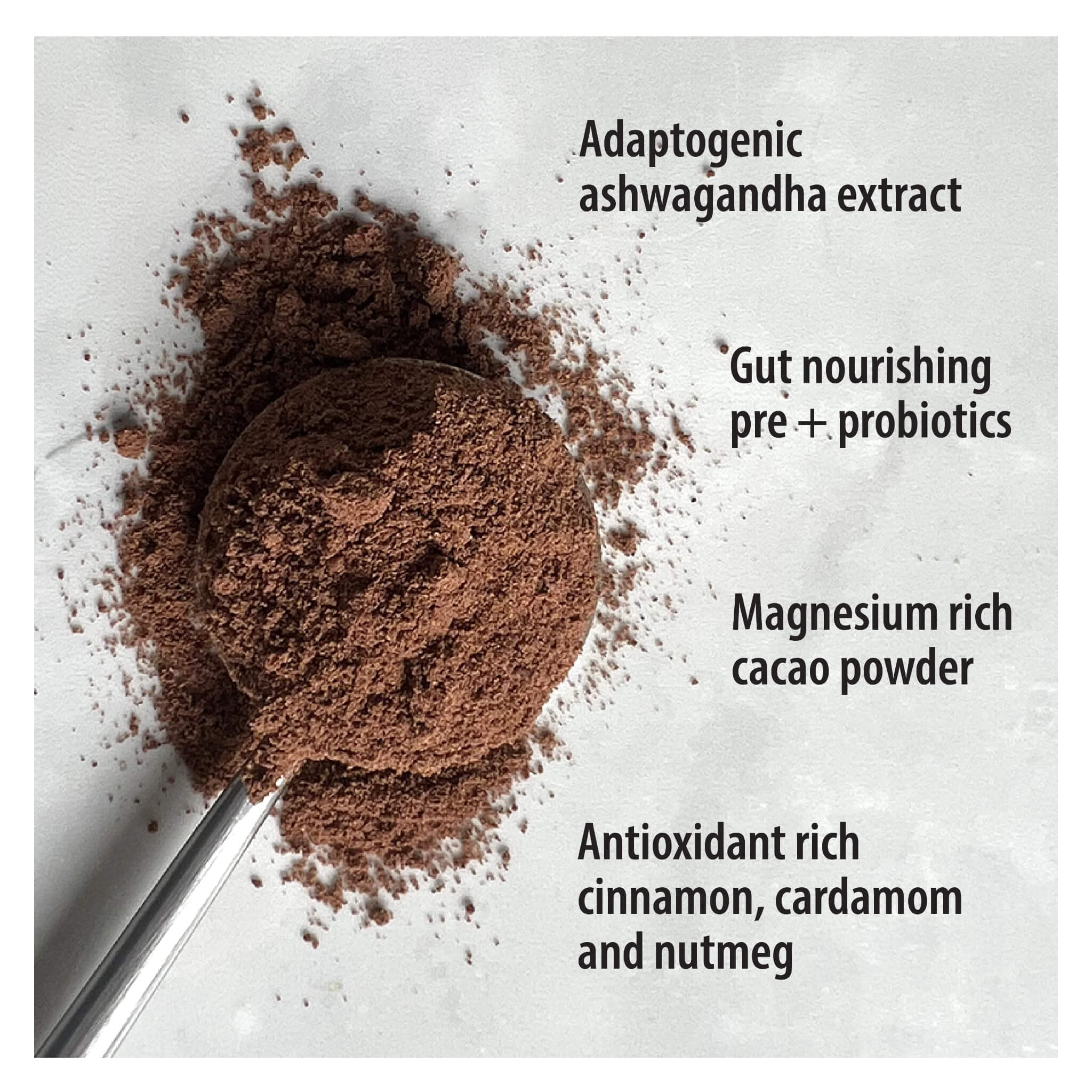 Organic Chocolate Latte with Ashwagandha & Probiotics for Stress Relief & Gut Health - Perfect for Morning Boost or Afternoon Pick-Me-Up