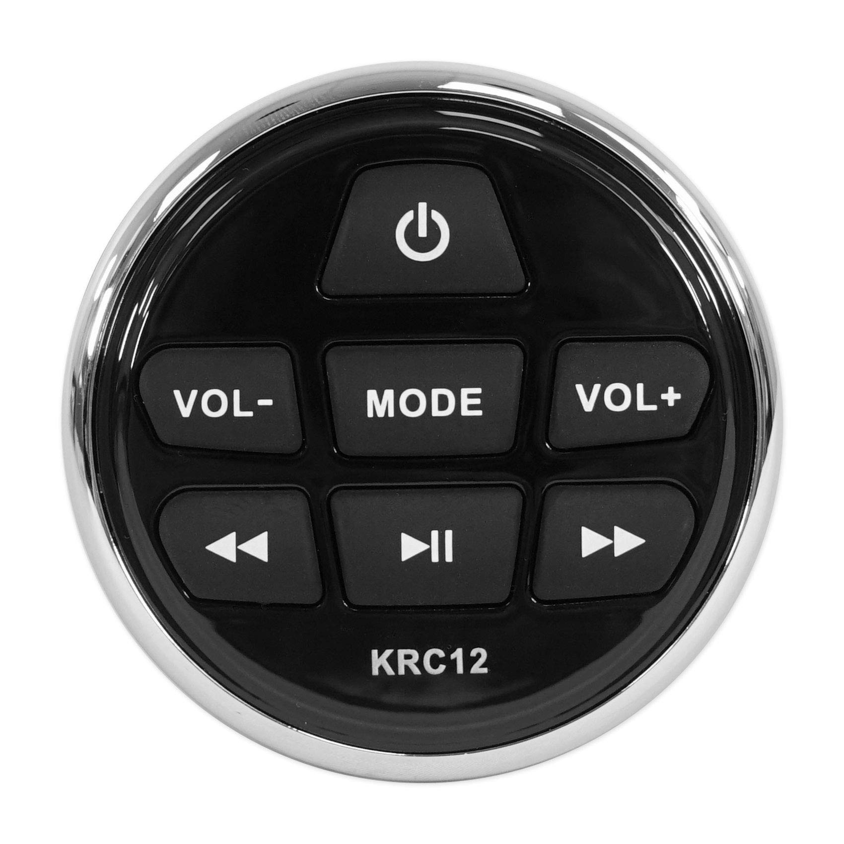 Kicker KMC3 Marine Digital Media Gauge Receiver with Bluetooth & USB for Boats, ATVs, UTVs - Bundle with KRC12 Remote Control & Rockville RMC65LW Marine Speakers - Perfect for Marine Audio Systems, Off-Road Vehicles & Watercraft Entertainment