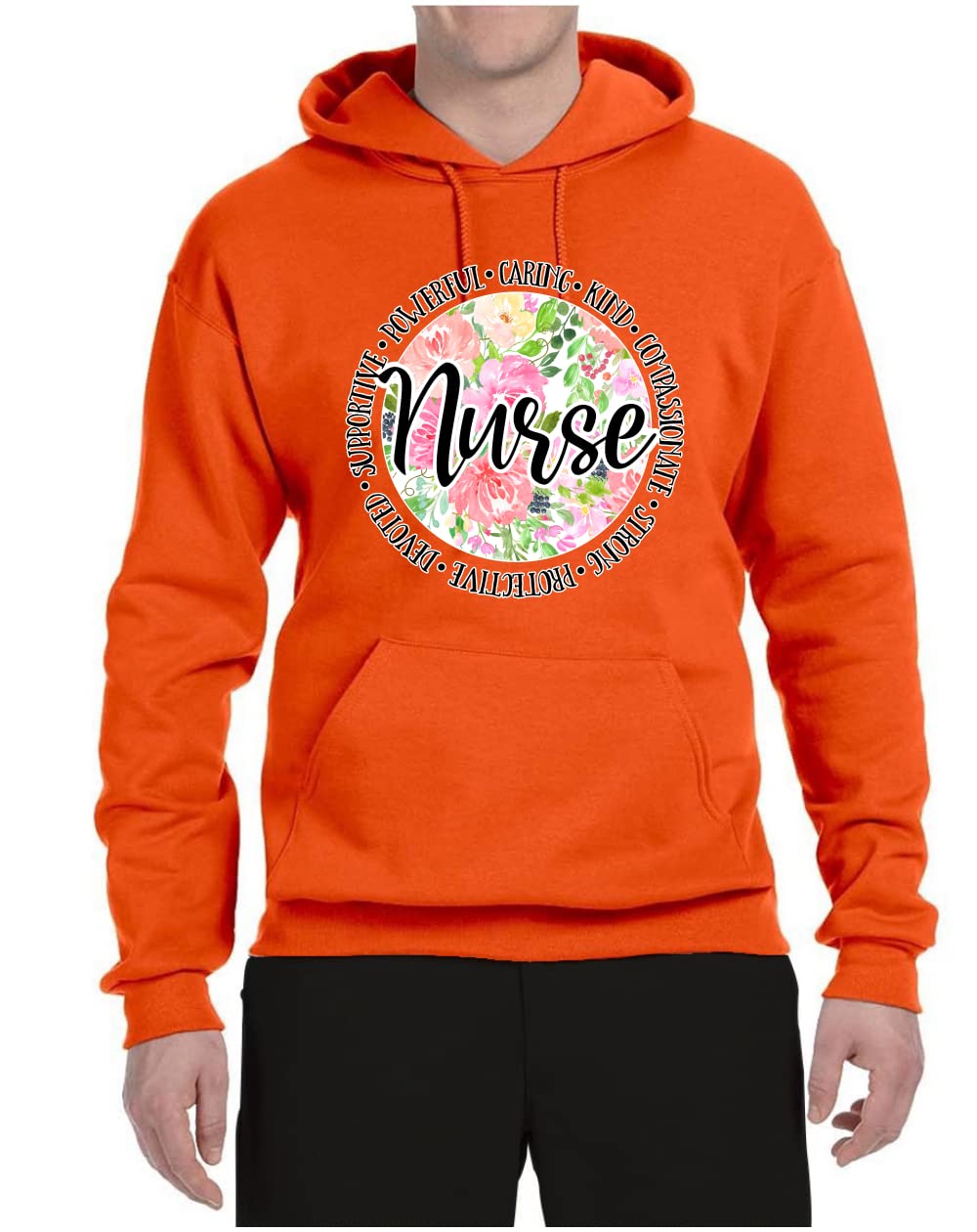 Wild Bobby Floral Nurse Appreciation Graphic Hoodie - Unisex Pop Culture Sweatshirt for Healthcare Workers & Gift Ideas