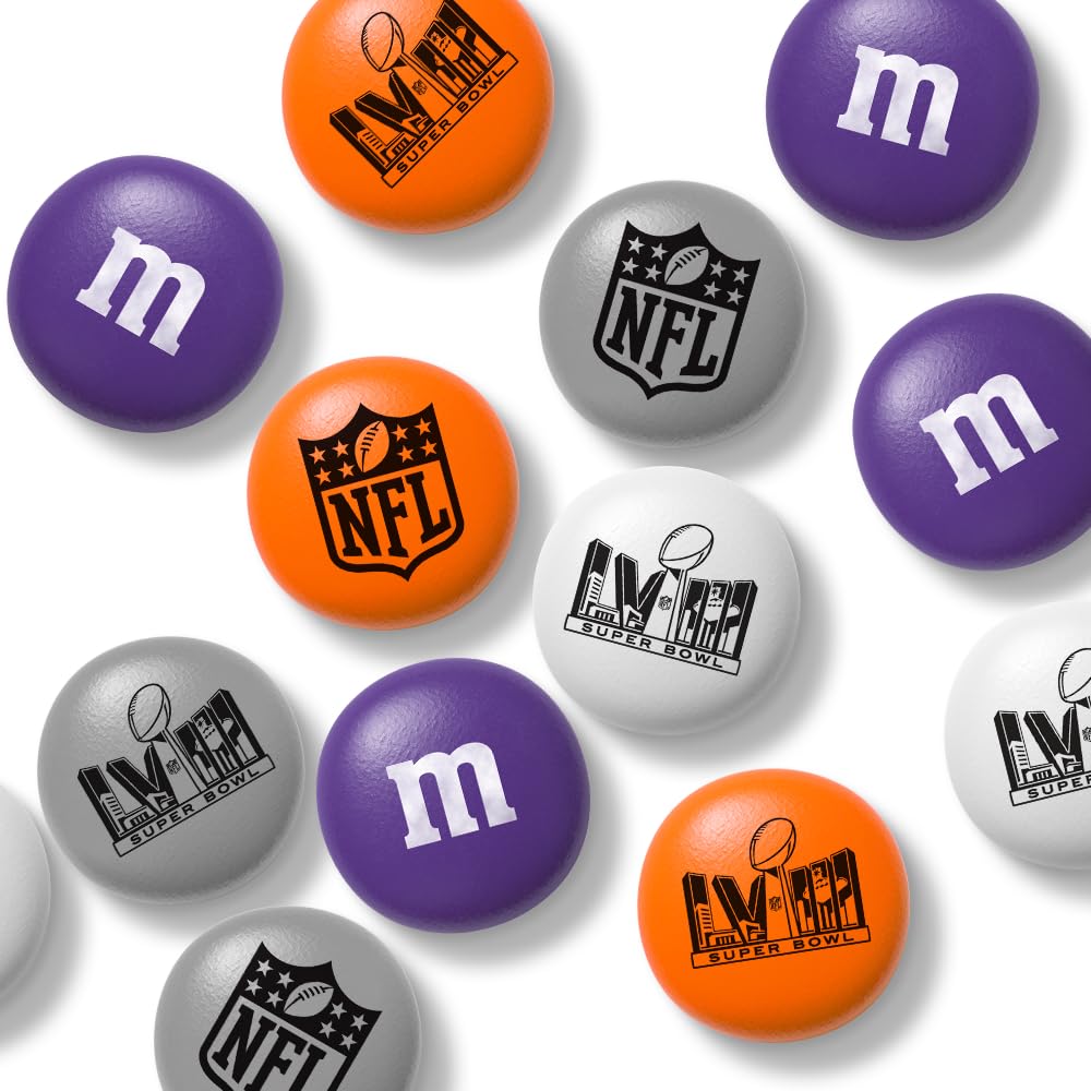 Super Bowl LVIII M&M'S Chocolate Candies Bulk - Party Snacks & Decor (2 LB) for Game Day