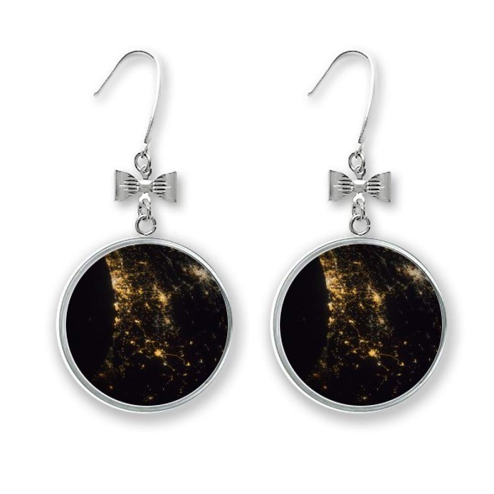 Elegant Drop Hook Earrings for Women - American Night Bow Design, Stud Pierced for Comfort | Perfect for Parties, Weddings & Evening Events