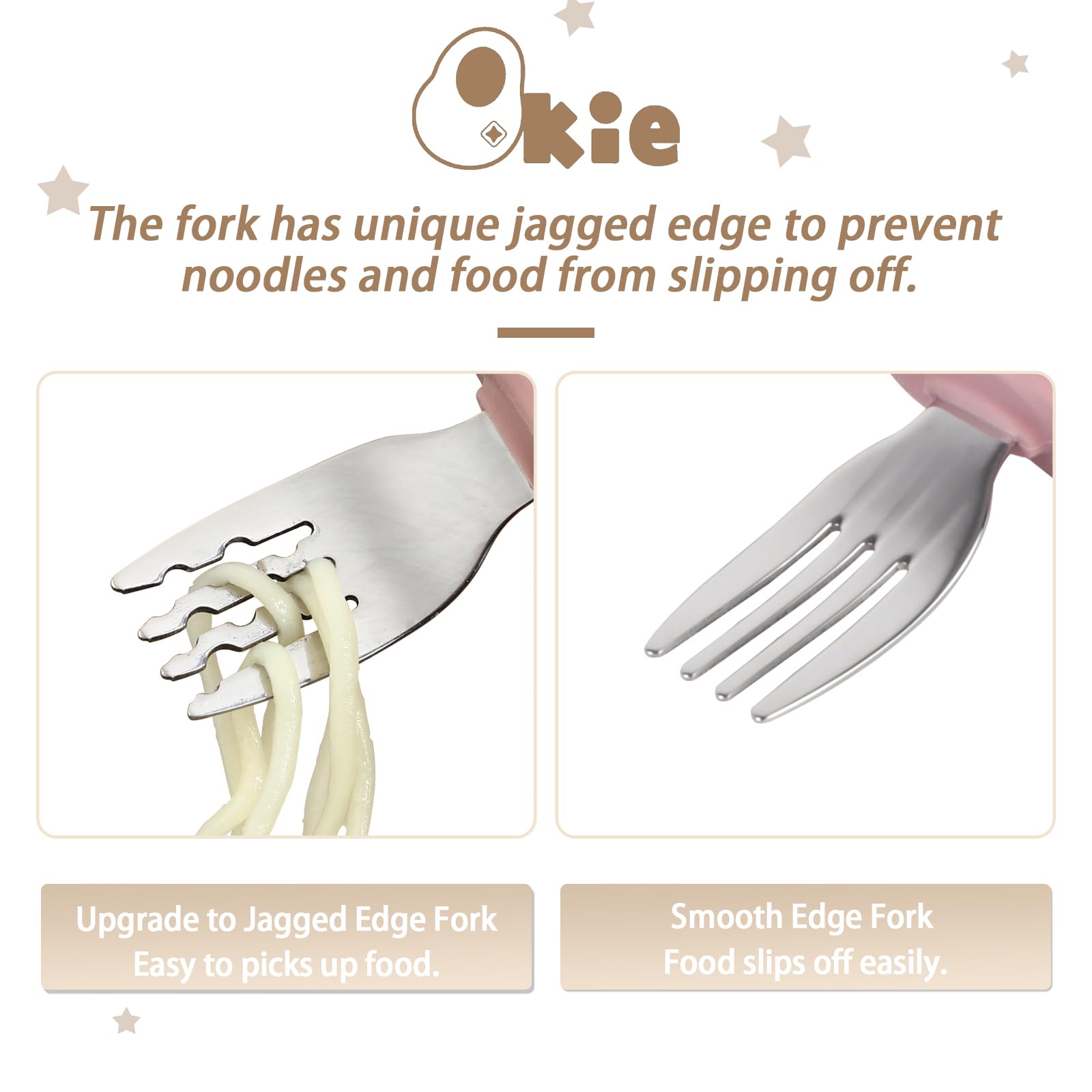 **Stainless Steel Toddler Utensils Set - BPA-Free Silicone Grip Forks & Spoons for Baby Self Feeding (8+ Months) - Perfect for Mealtime & Learning Independence**