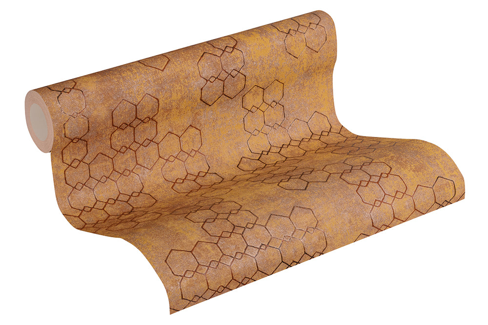 New Walls Gilded Geometric Wall Decor - Modern Home & Office Decoration for Living Room, Bedroom, and Workspace