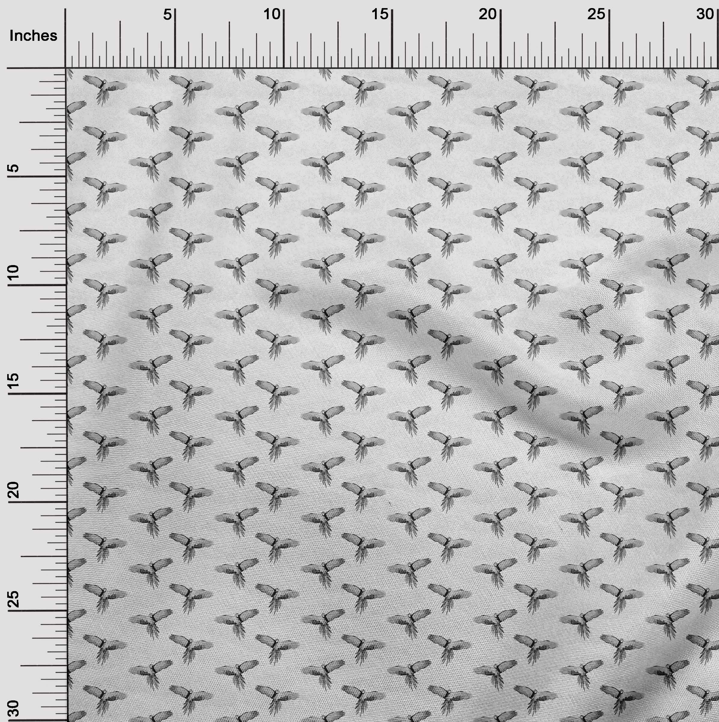 Rayon Gray Fabric for Parrot Sewing - 56 Inch Wide Printed DIY Clothing Material by The Yard | Perfect for Bird Costumes, Pet Apparel & Craft Projects