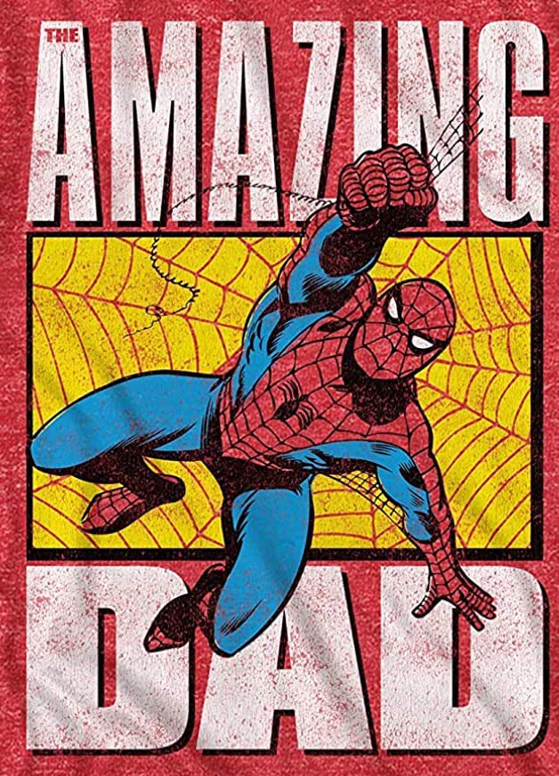Marvel Spider-Man Amazing Dad T-Shirt for Men - Cool Superhero Graphic Tee for Father's Day, Birthday & Casual Wear