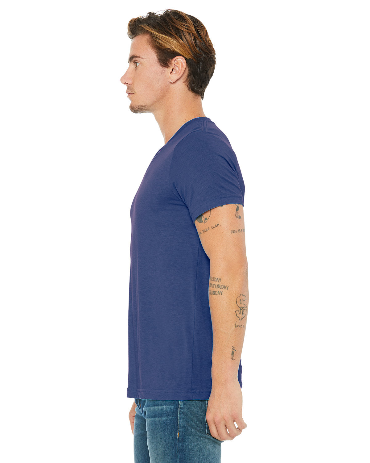 Bella + Canvas 3415C Unisex Triblend V-Neck T-Shirt - Soft Comfortable Tee for Men & Women - Perfect for Casual Wear, Layering & Everyday Outfits