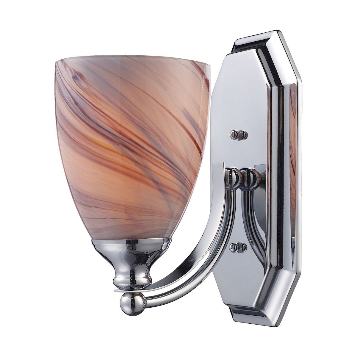Chrome Vanity Wall Lamp with Creme Glass Shade - Modern 1-Light Bathroom Sconce for Bedroom, Hallway & Dressing Room Lighting