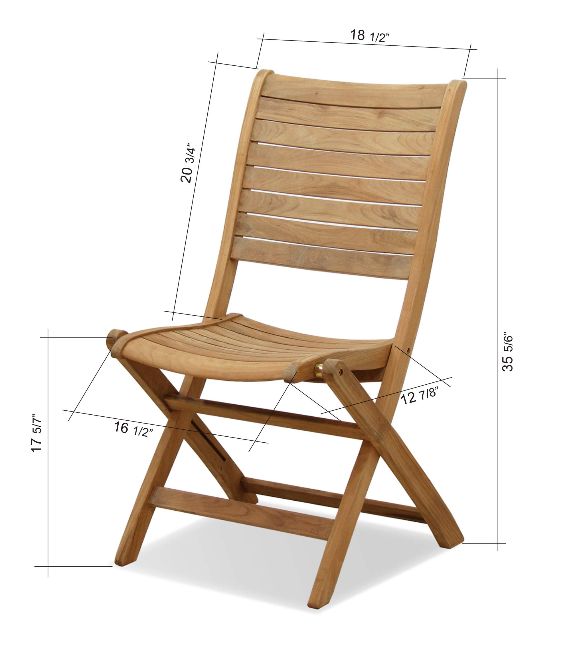 Premium Amazonia Dublin 2-Piece Outdoor Folding Chairs Set | 100% Certified Teak Wood | Patio, Garden, Poolside & Indoor Use | Weather-Resistant & Space-Saving Design