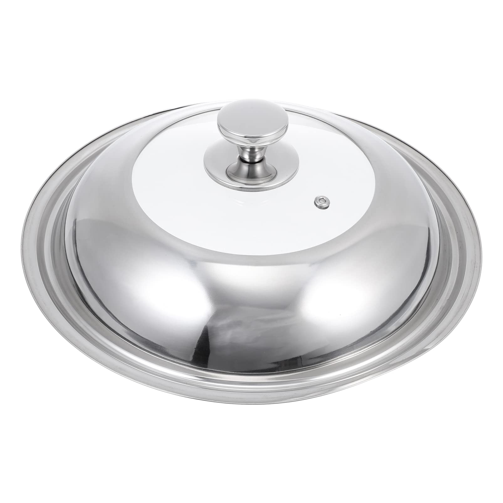 UPKOCH 1 PC Stainless Steel Universal Pot Lid - Replacement Frying Pan Cover with Handle for 28-29.5cm Cookware, Visible Cast Iron Skillet Lid Protector (Silver) - Perfect for Stovetop Cooking, Baking & Kitchen Safety