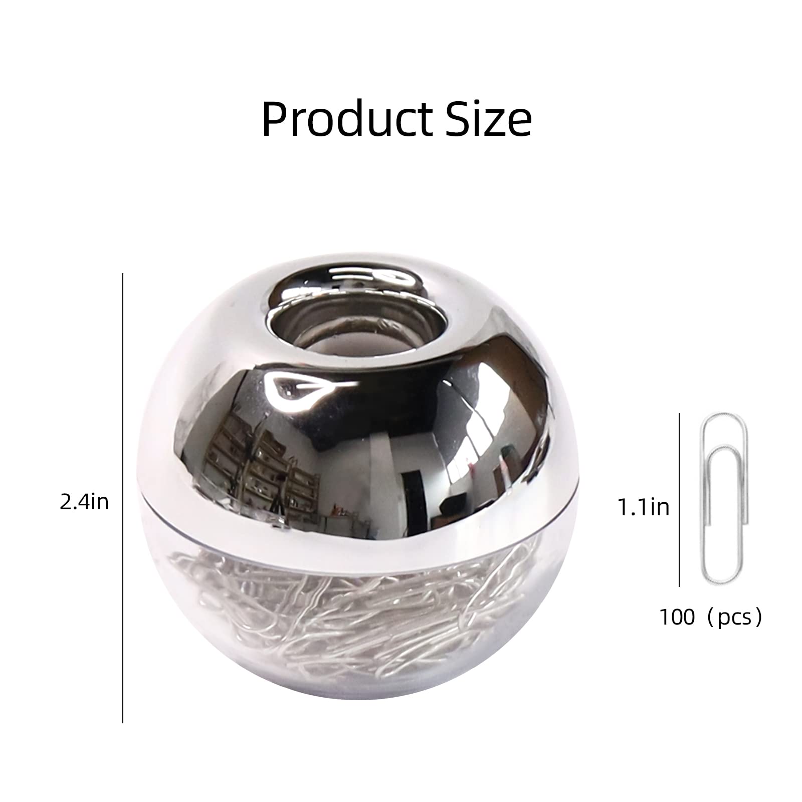 Buqoo Magnetic Paper Clips Holder - 1 Inch Silver Office Desk Organizer for Home, School & Office Supplies | Perfect for Document Organization, Bulletin Boards & Workspace Accessories