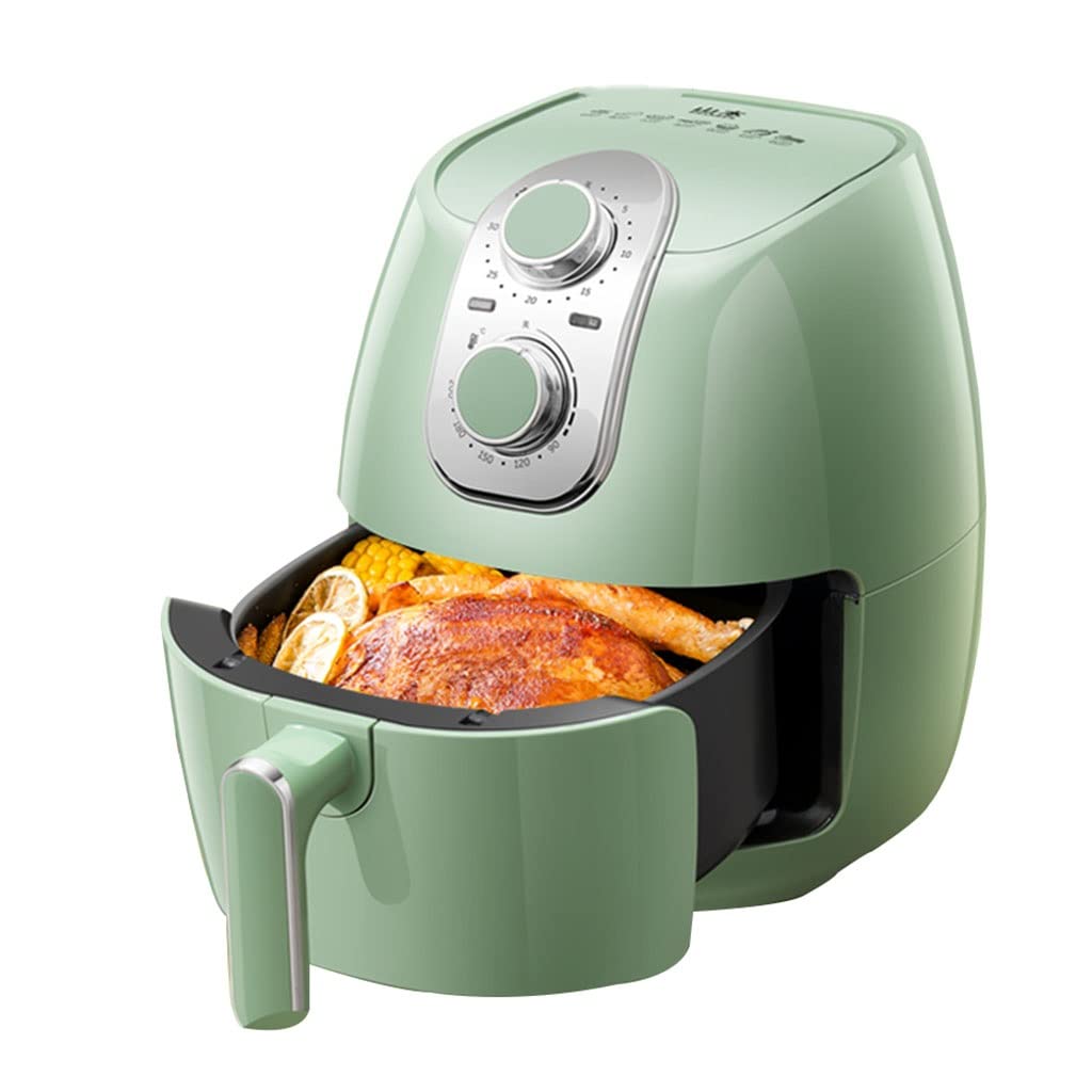 4L Green Air Fryer Oven for Home - Rapid Air Circulation, Auto Shut Off (27x33cm) - Healthy Cooking for Chips, Chicken Wings & Family Meals