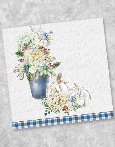 Hydrangea Harvest Luncheon Napkins - 44 Count Floral Printed Paper Napkins for Party, Wedding, Bridal Shower & Spring Table Decorations