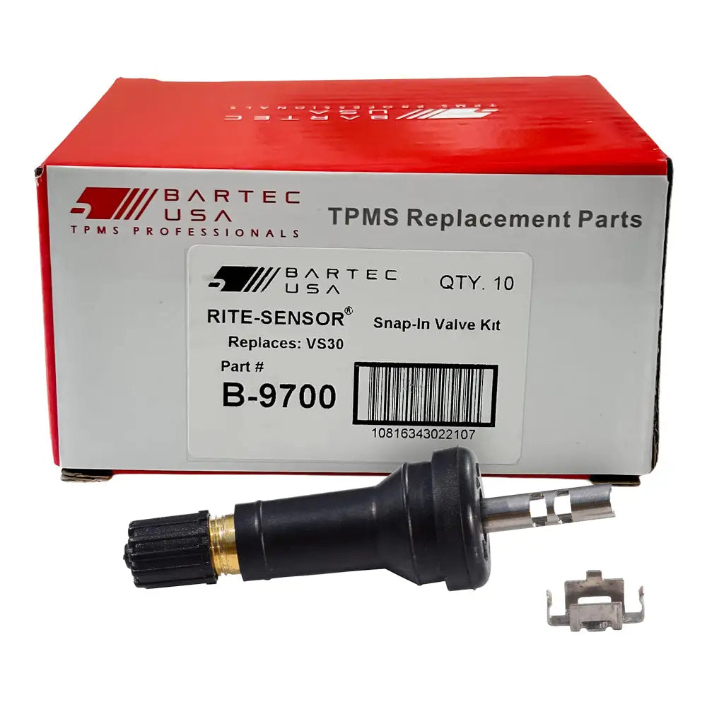 Bartec B 9700 TPMS Snap-in Valve Service Kit with Locking Clip (VS 30) - Professional Tire Pressure Monitoring System Repair Tool for Auto Shops & DIY Enthusiasts